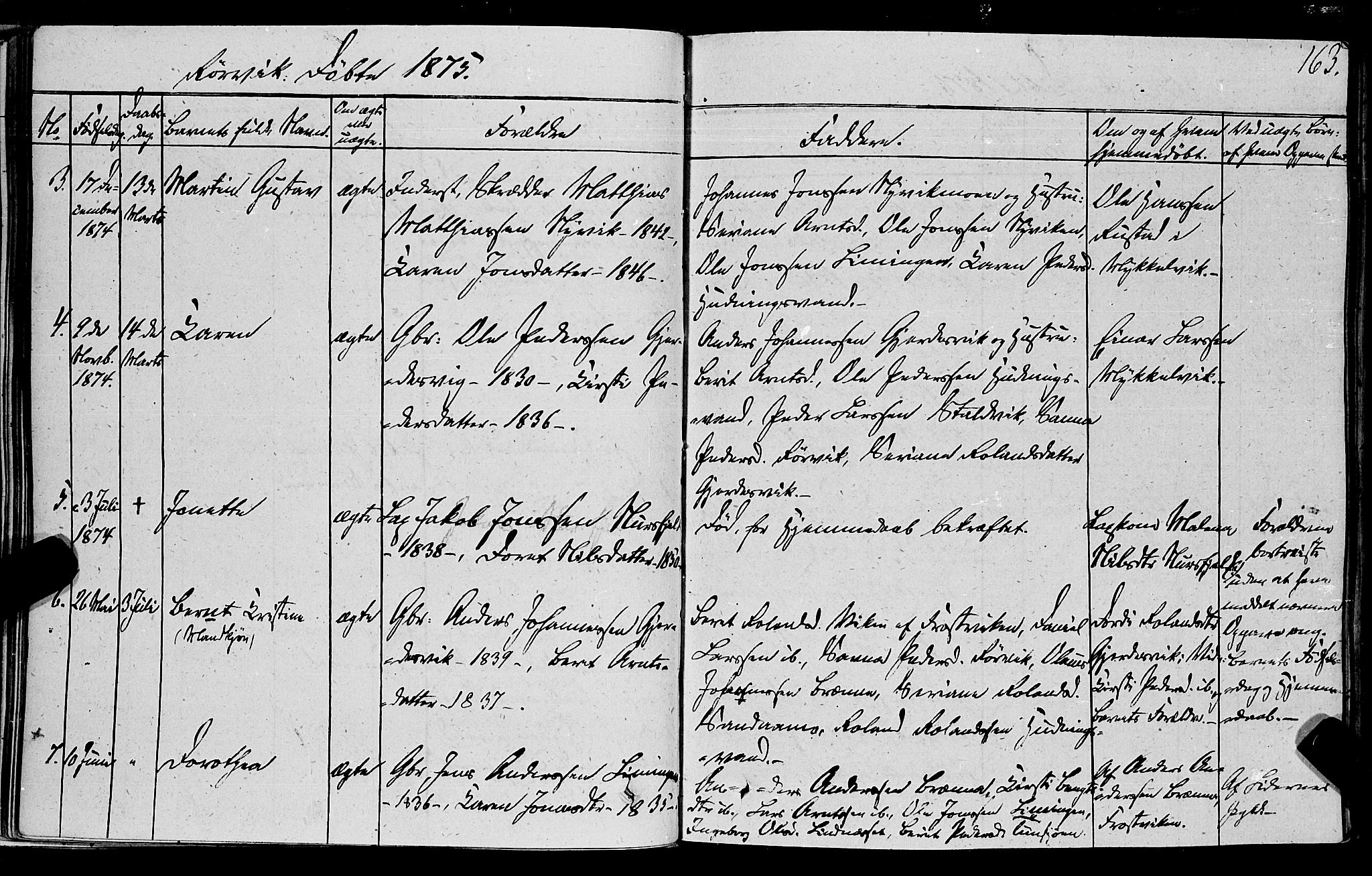 Ministerialprotokoller, klokkerbøker og fødselsregistre - Nord-Trøndelag, SAT/A-1458/762/L0538: Parish register (official) no. 762A02 /1, 1833-1879, p. 163