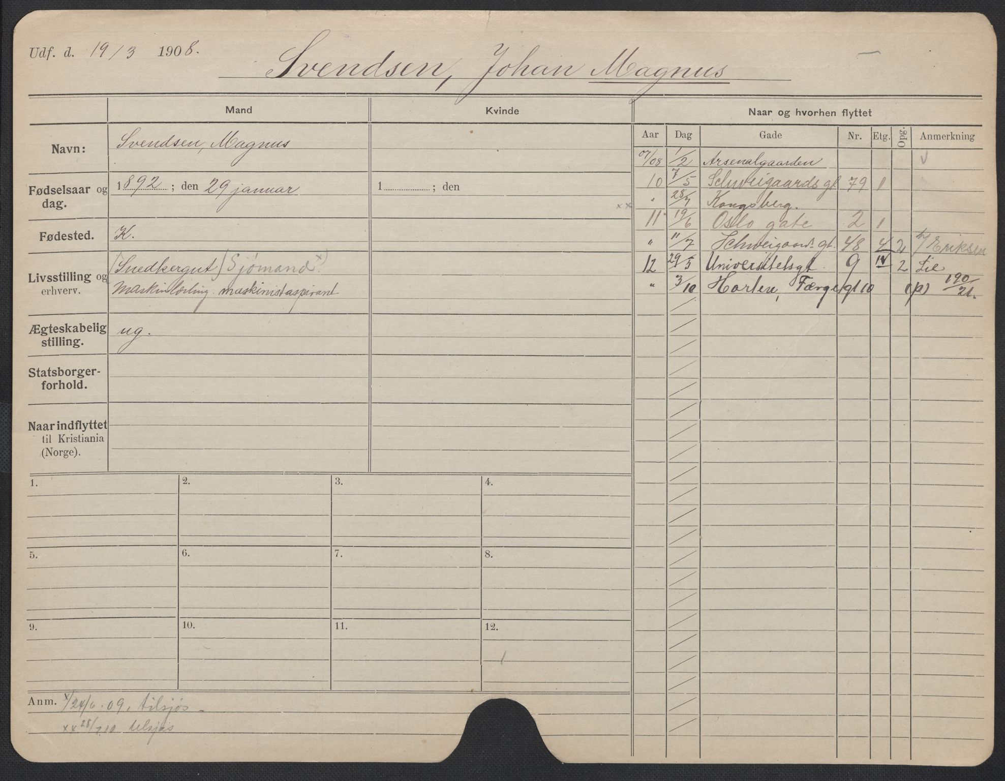 Oslo folkeregister, Registerkort, SAO/A-11715/F/Fa/Fac/L0010: Menn, 1906-1914, p. 975a