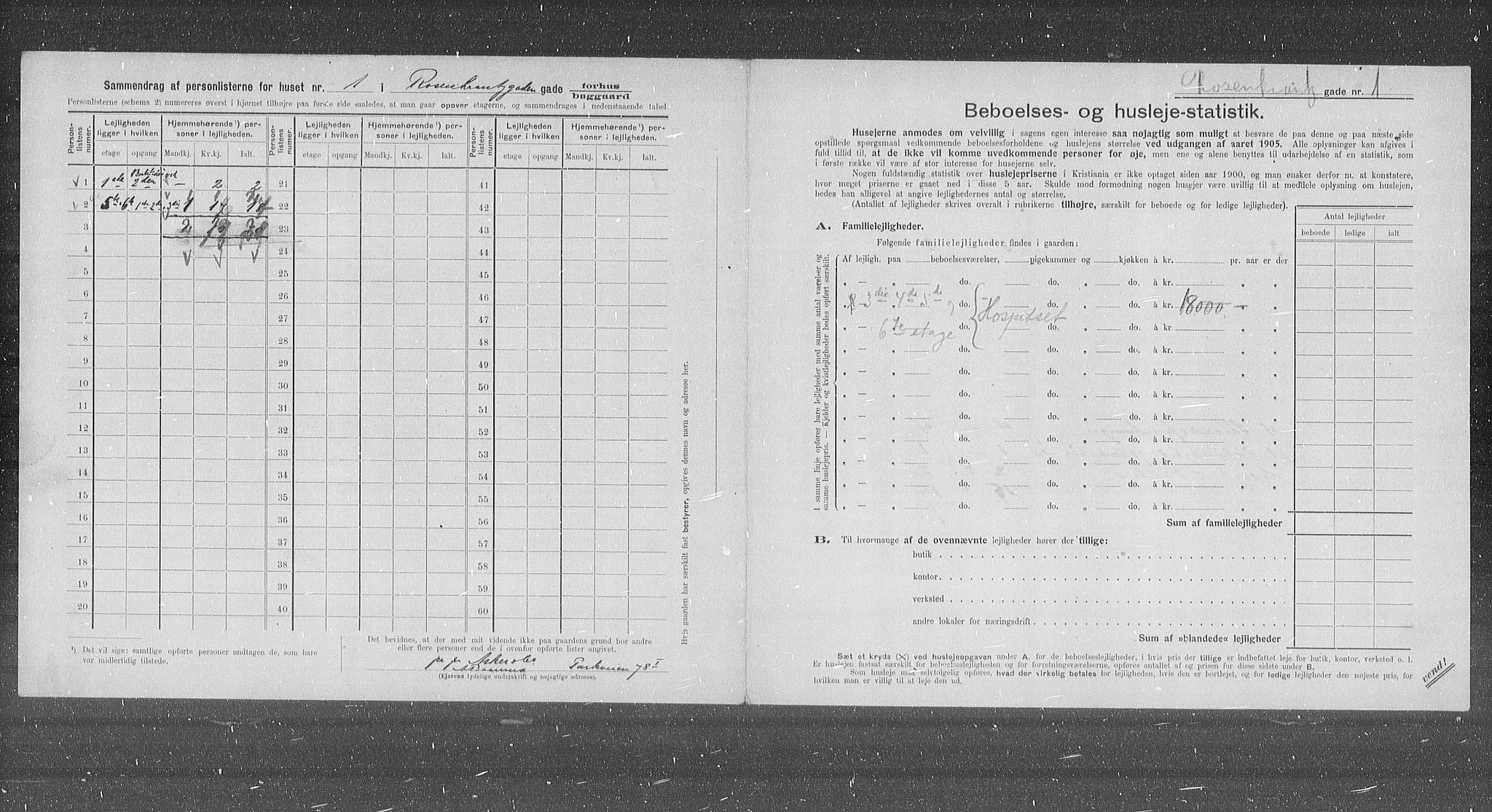 OBA, Municipal Census 1905 for Kristiania, 1905, p. 44119