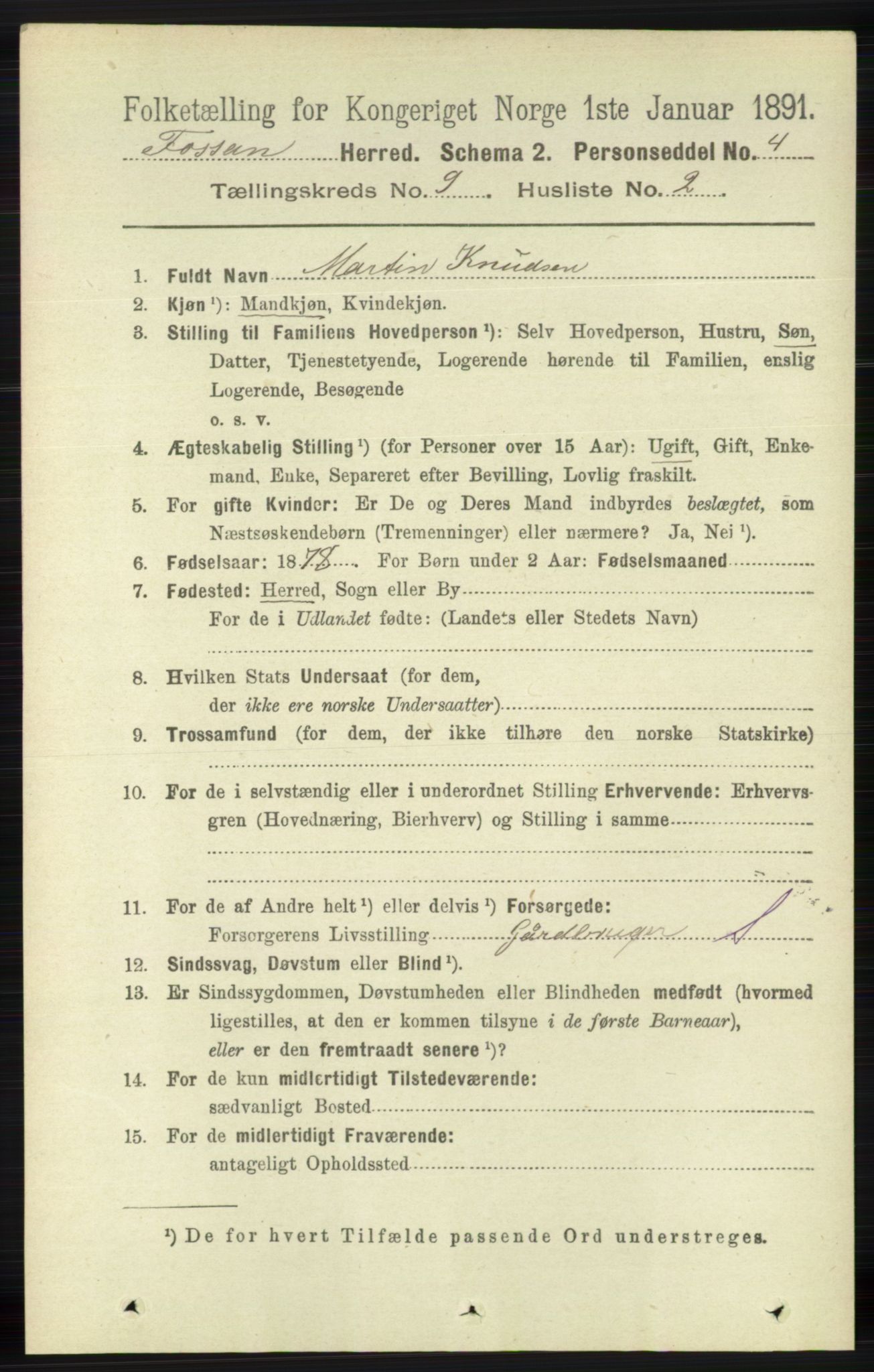 RA, 1891 census for 1129 Forsand, 1891, p. 1480