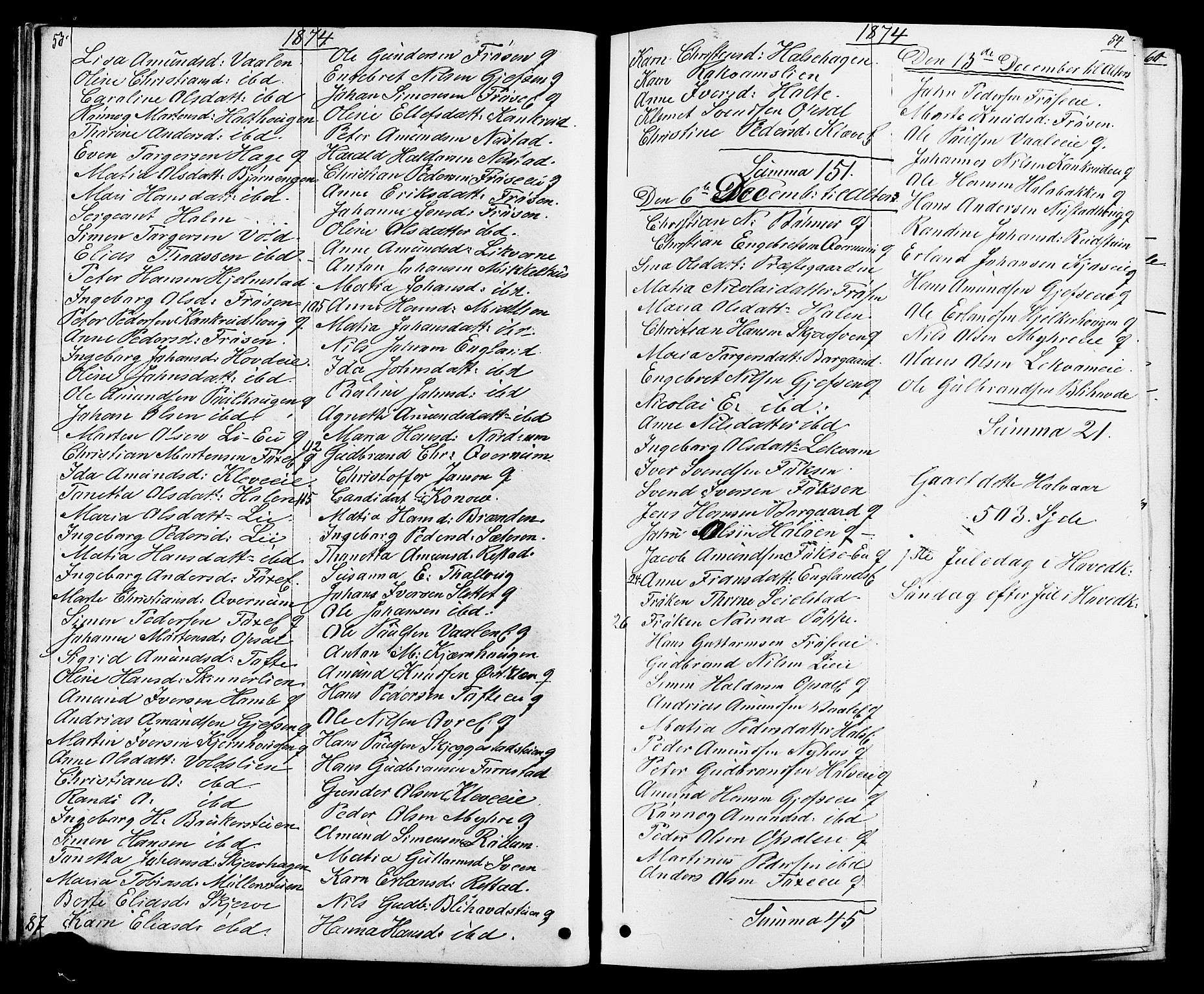 Østre Gausdal prestekontor, SAH/PREST-092/H/Ha/Hab/L0001: Parish register (copy) no. 1, 1863-1893, p. 53-54