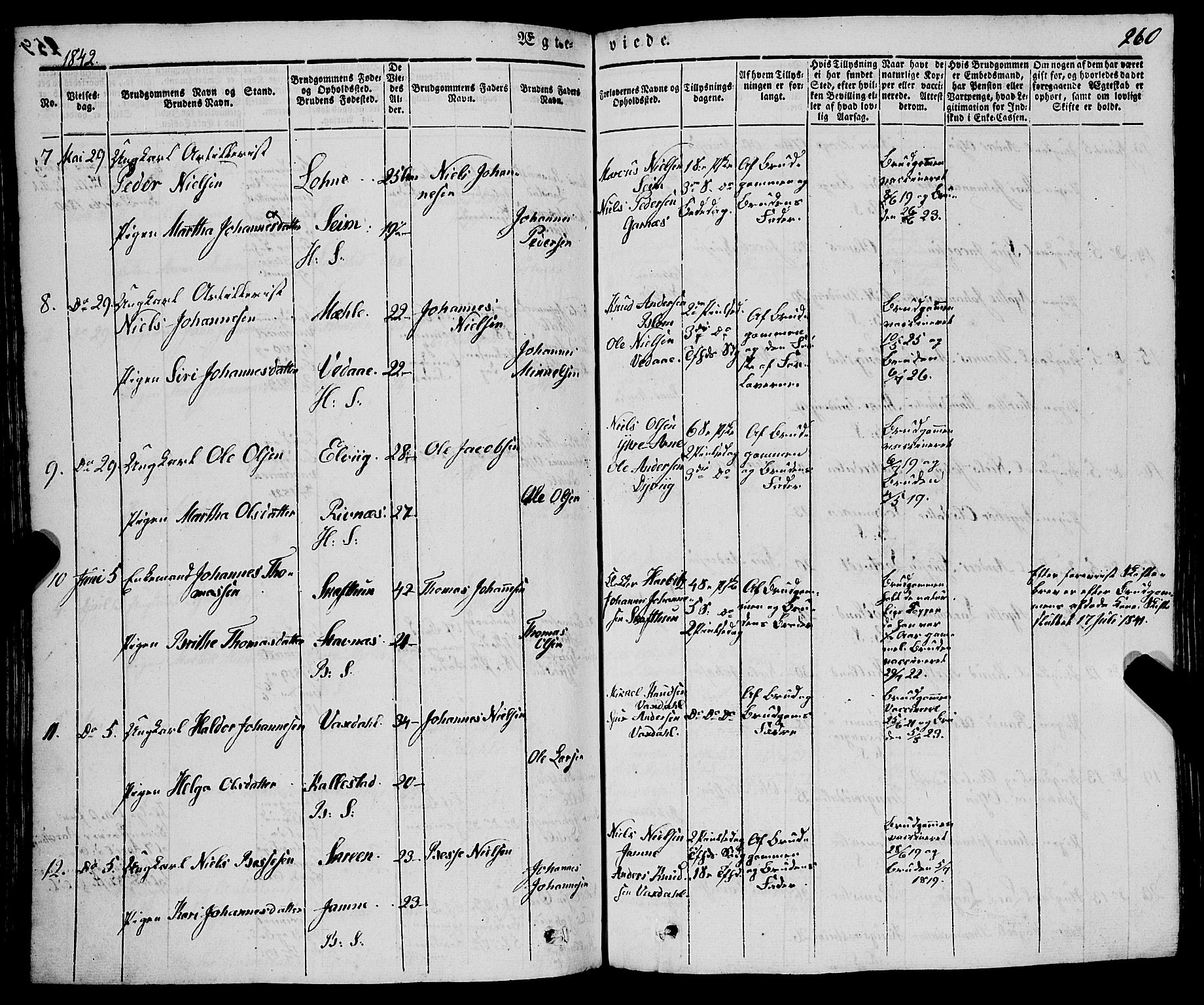 Haus sokneprestembete, SAB/A-75601/H/Haa: Parish register (official) no. A 15, 1838-1847, p. 260