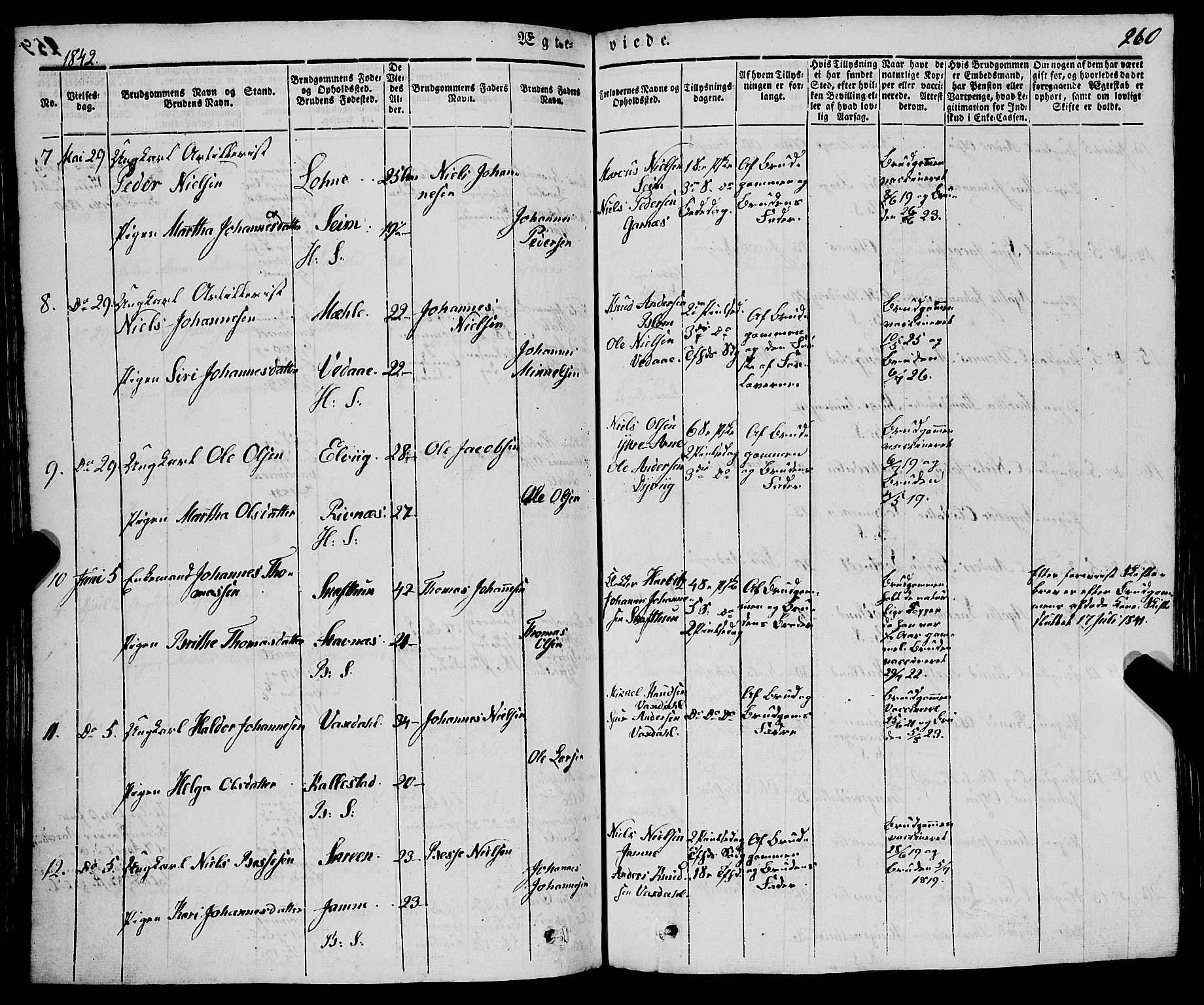 Haus sokneprestembete, AV/SAB-A-75601/H/Haa: Parish register (official) no. A 15, 1838-1847, p. 260