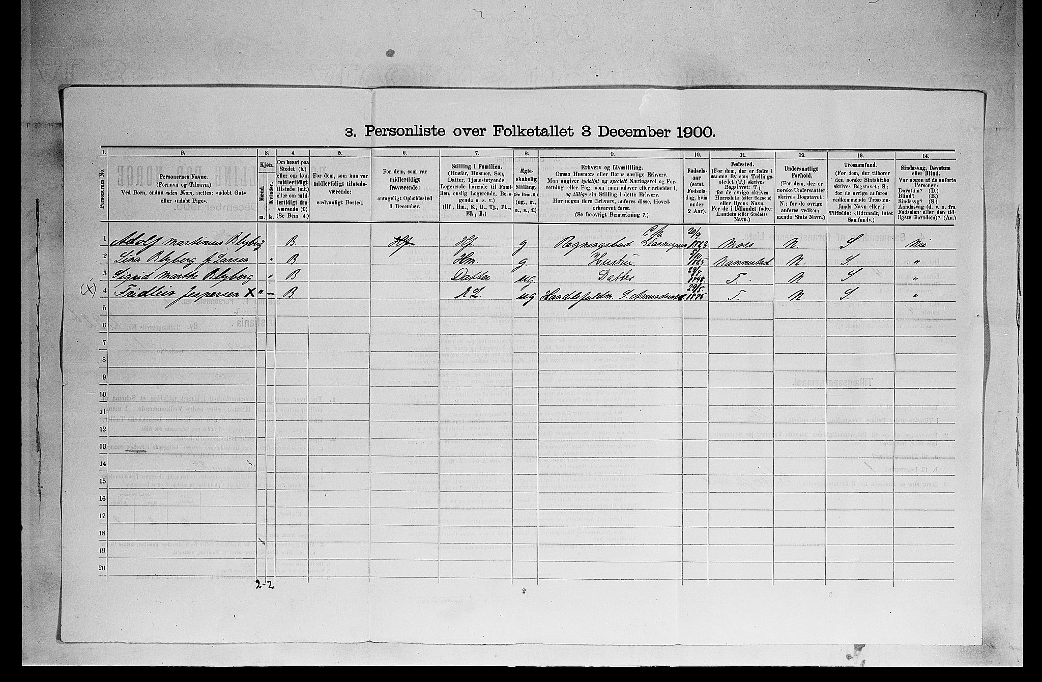 SAO, 1900 census for Kristiania, 1900, p. 16108