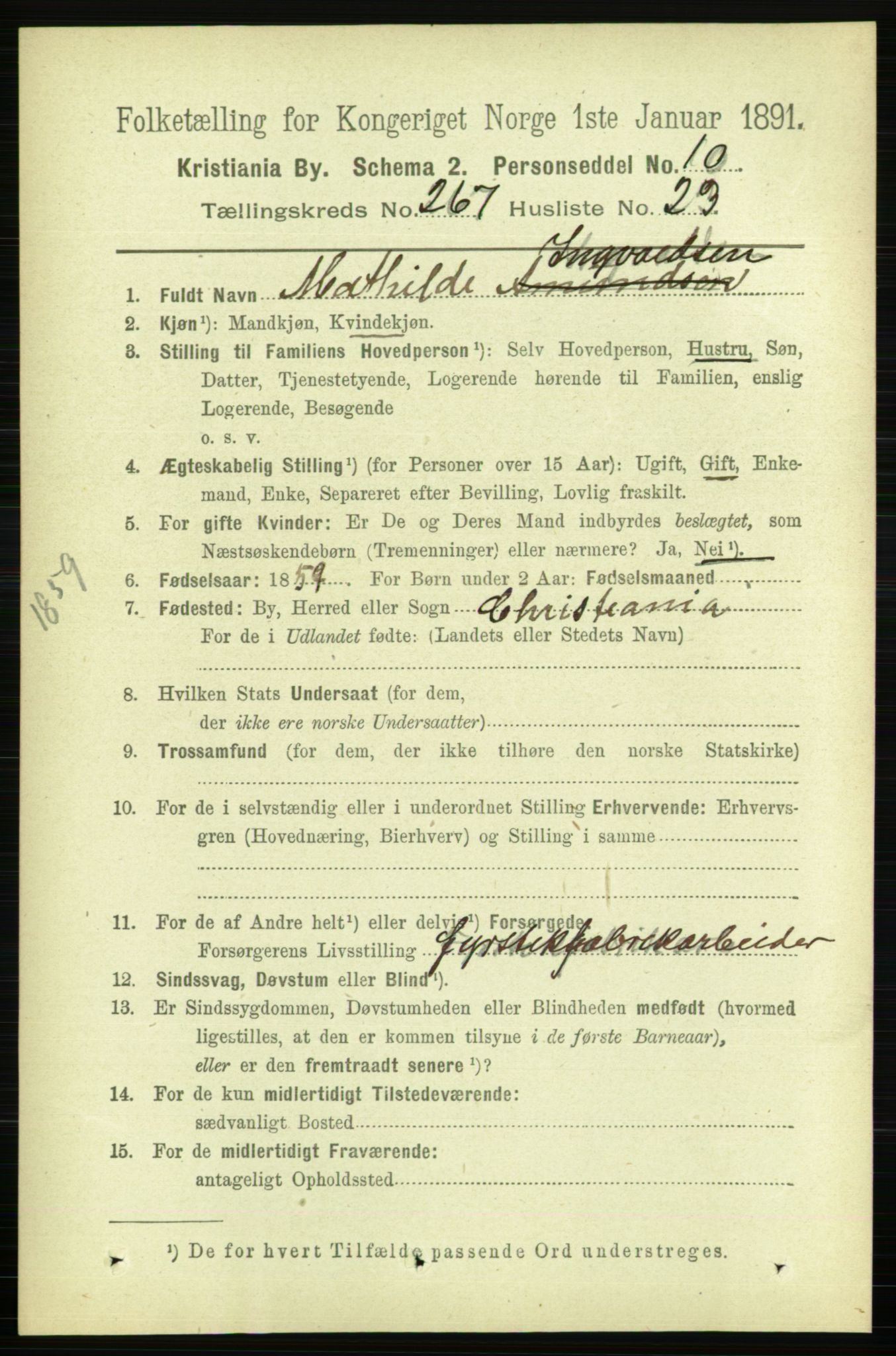 RA, 1891 census for 0301 Kristiania, 1891, p. 161829