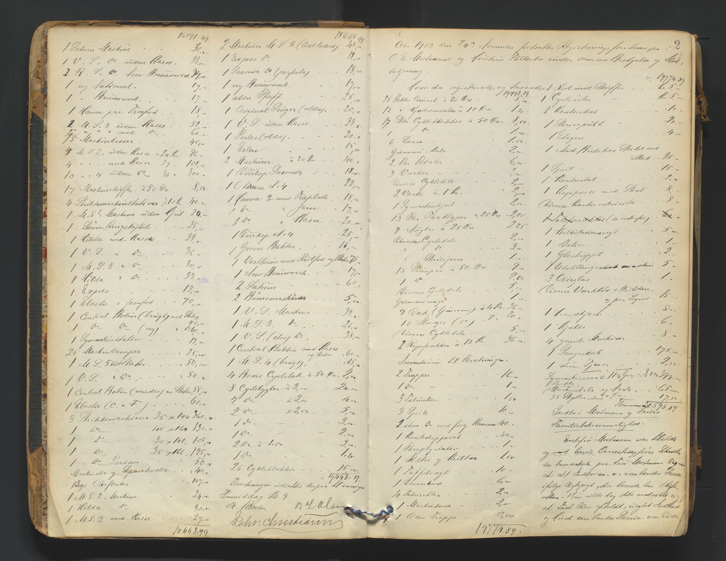 Arendal byfogd, AV/SAK-1222-0001/H/Hc/L0037: Skifteregistreringsprotokoll nr. 35, 1903-1926, p. 1b-2a
