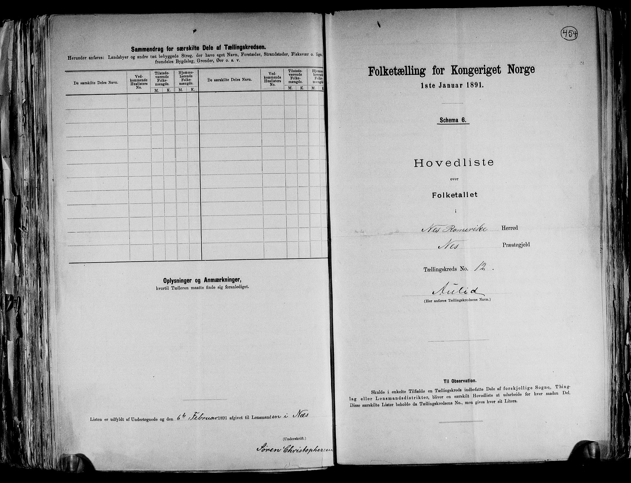 RA, 1891 census for 0236 Nes, 1891, p. 33