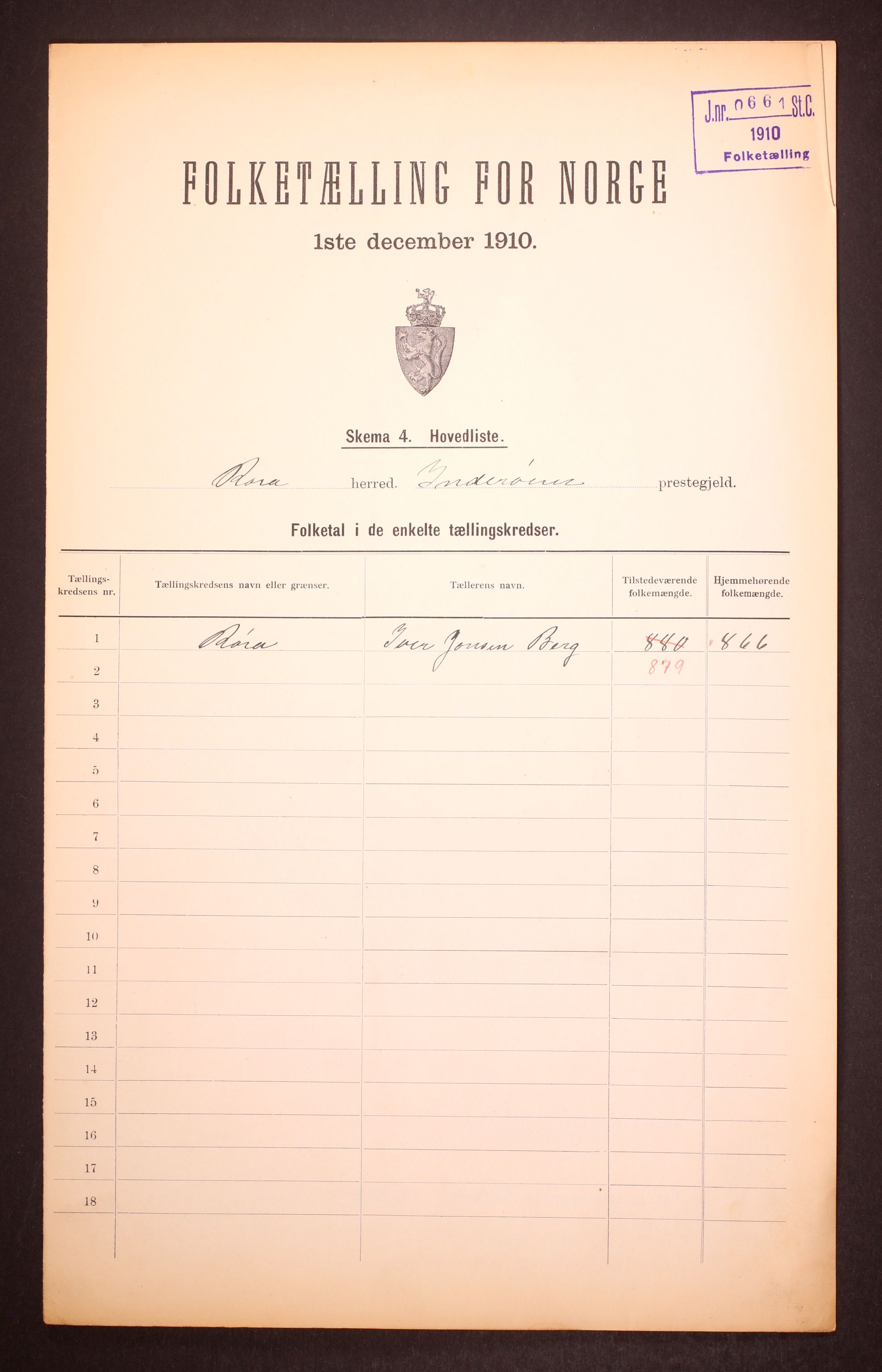 RA, 1910 census for Røra, 1910, p. 2