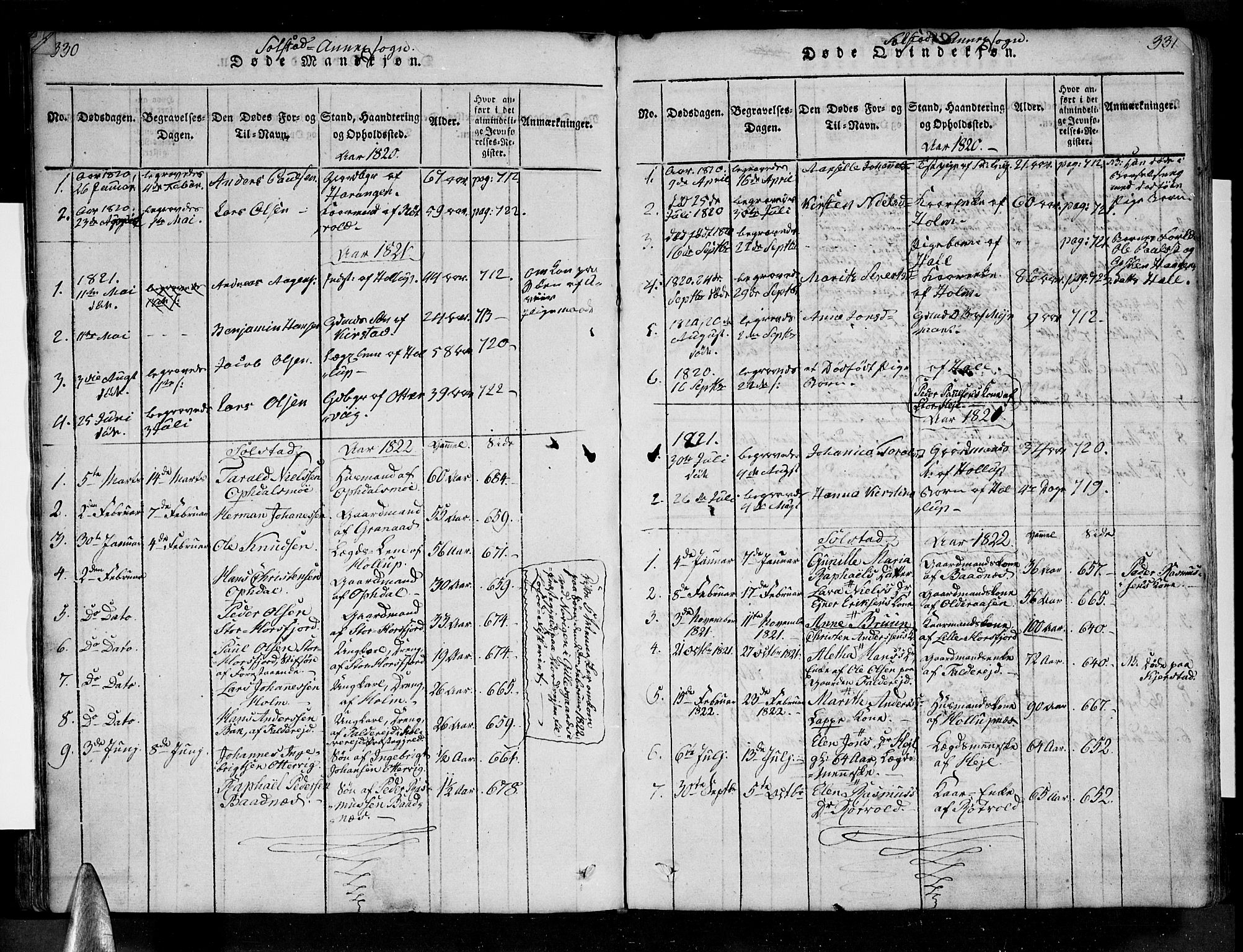 Ministerialprotokoller, klokkerbøker og fødselsregistre - Nordland, SAT/A-1459/810/L0143: Parish register (official) no. 810A06 /2, 1820-1841, p. 330-331
