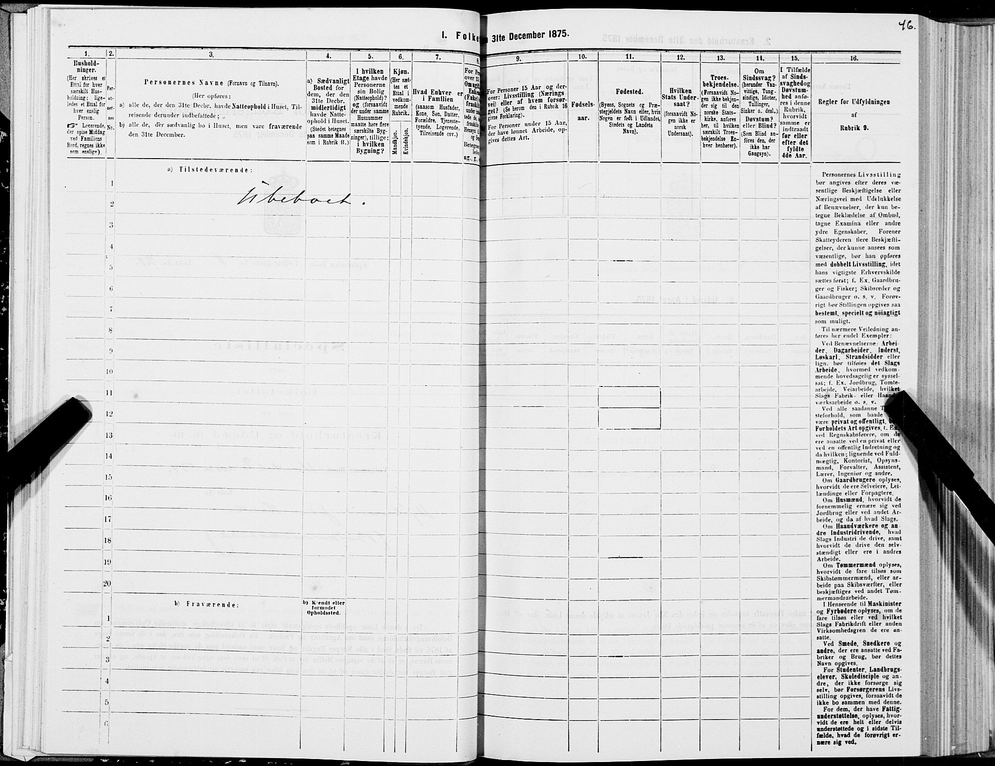 SAT, 1875 census for 1804B Bodø/Bodø, 1875, p. 46