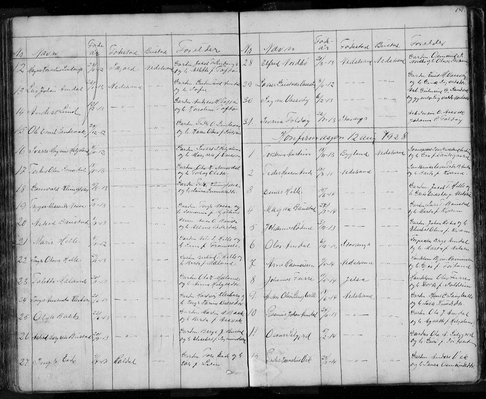 Nedstrand sokneprestkontor, SAST/A-101841/01/V: Parish register (copy) no. B 3, 1848-1933, p. 151