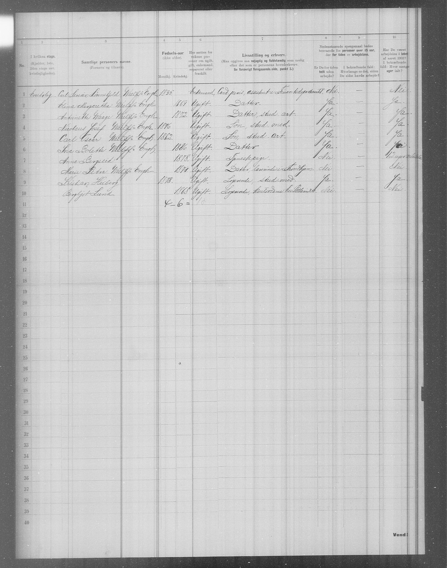 OBA, Municipal Census 1902 for Kristiania, 1902, p. 3455