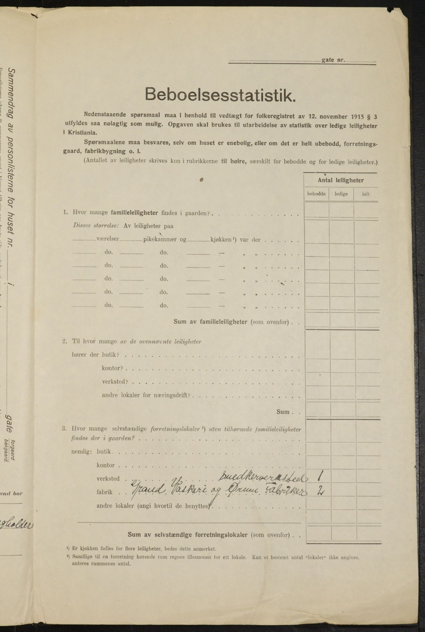 OBA, Municipal Census 1916 for Kristiania, 1916, p. 12383