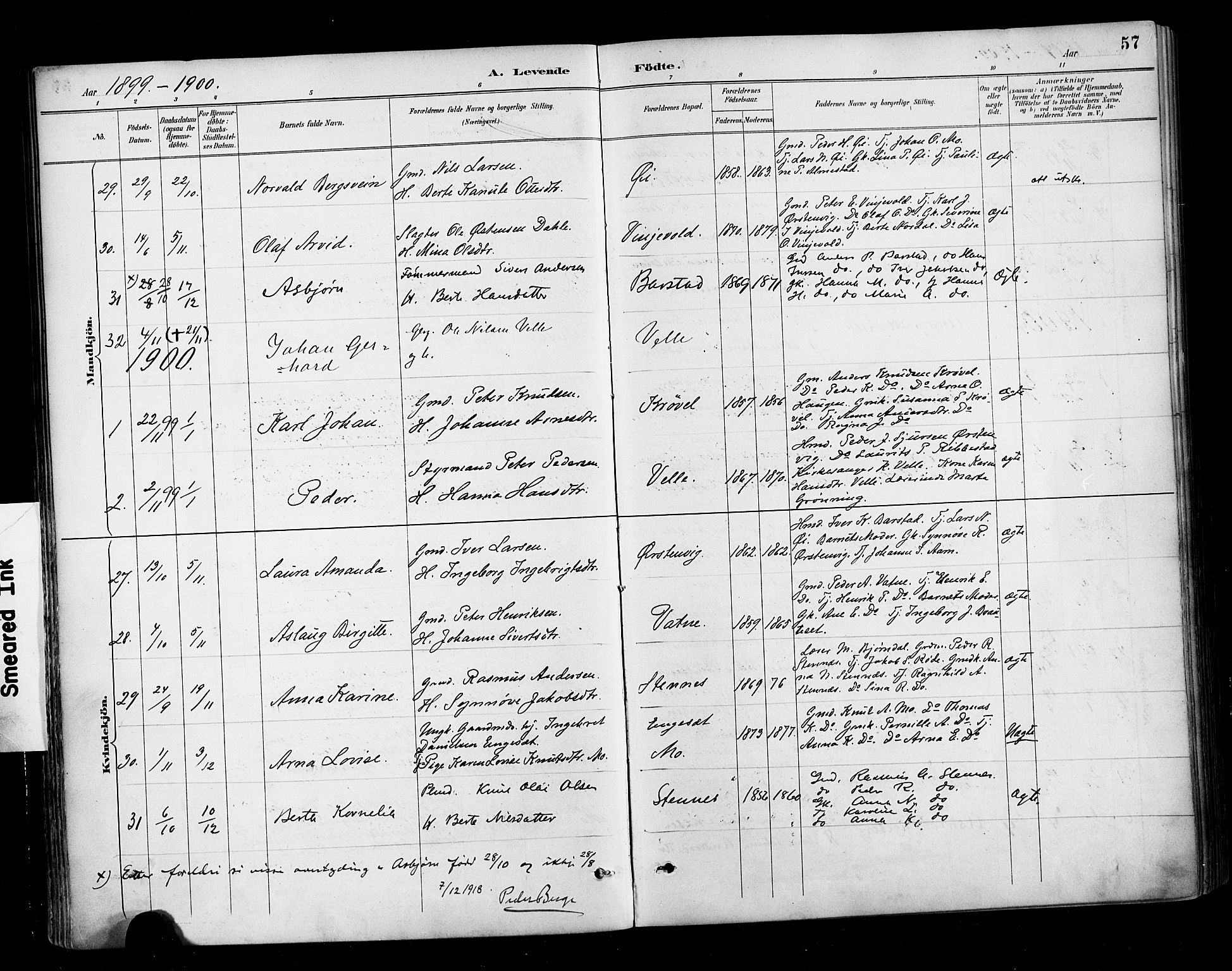 Ministerialprotokoller, klokkerbøker og fødselsregistre - Møre og Romsdal, AV/SAT-A-1454/513/L0177: Parish register (official) no. 513A04, 1890-1906, p. 57