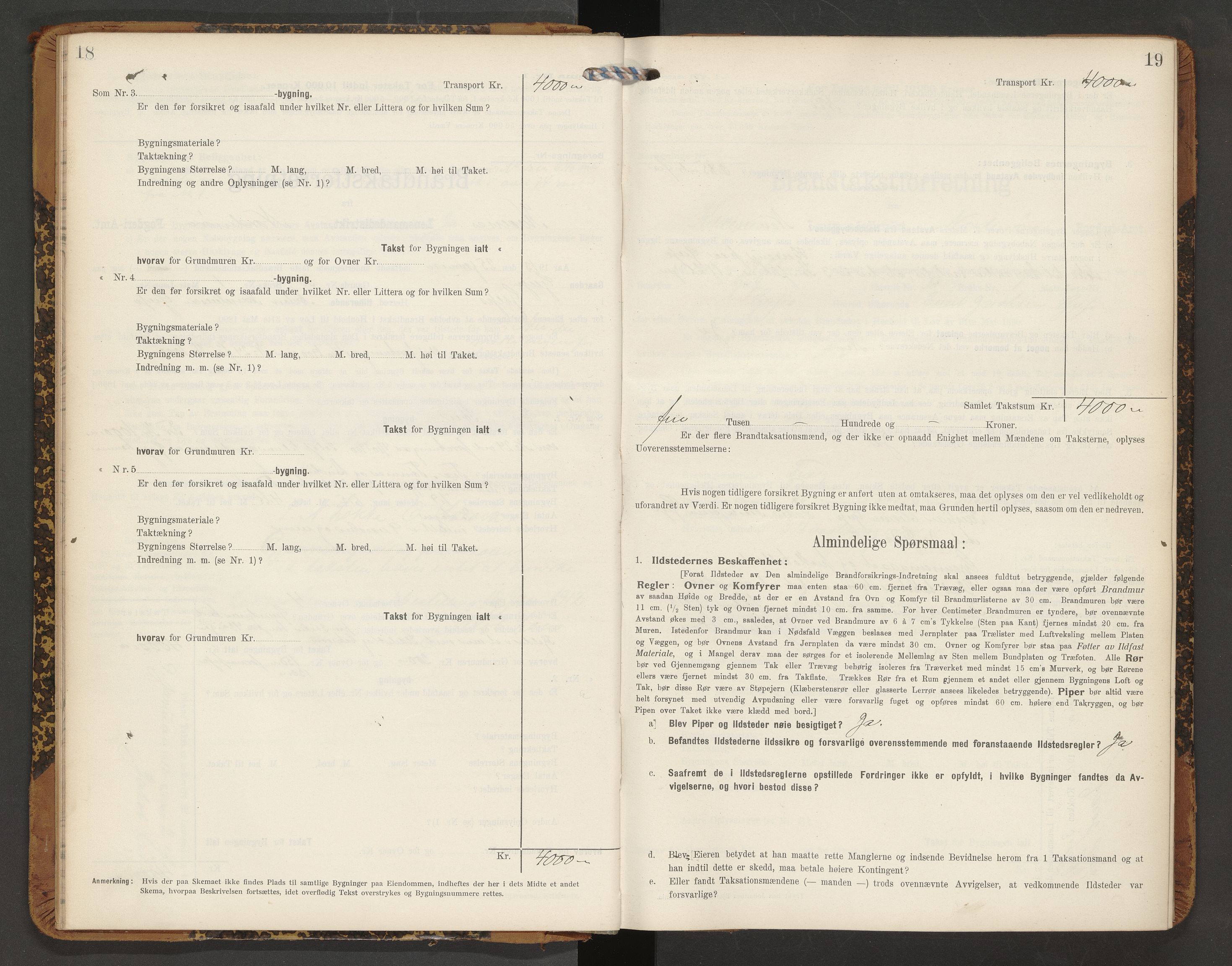 Norges Brannkasse Averøy og Frei, AV/SAT-A-5505/Fb/L0003: Branntakstprotokoll, 1910-1926, p. 18-19