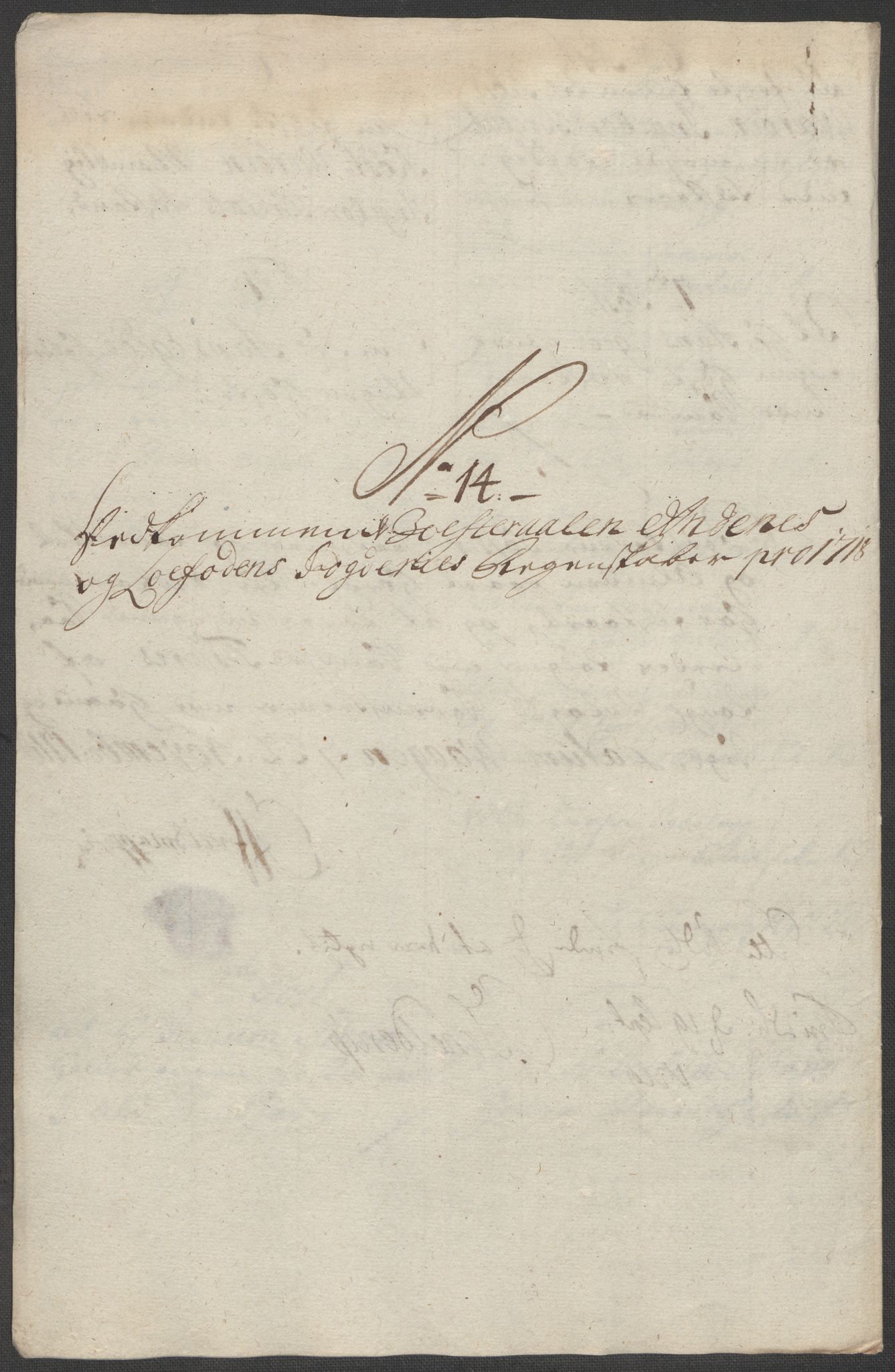 Rentekammeret inntil 1814, Reviderte regnskaper, Fogderegnskap, RA/EA-4092/R67/L4684: Fogderegnskap Vesterålen, Andenes og Lofoten, 1718, p. 160