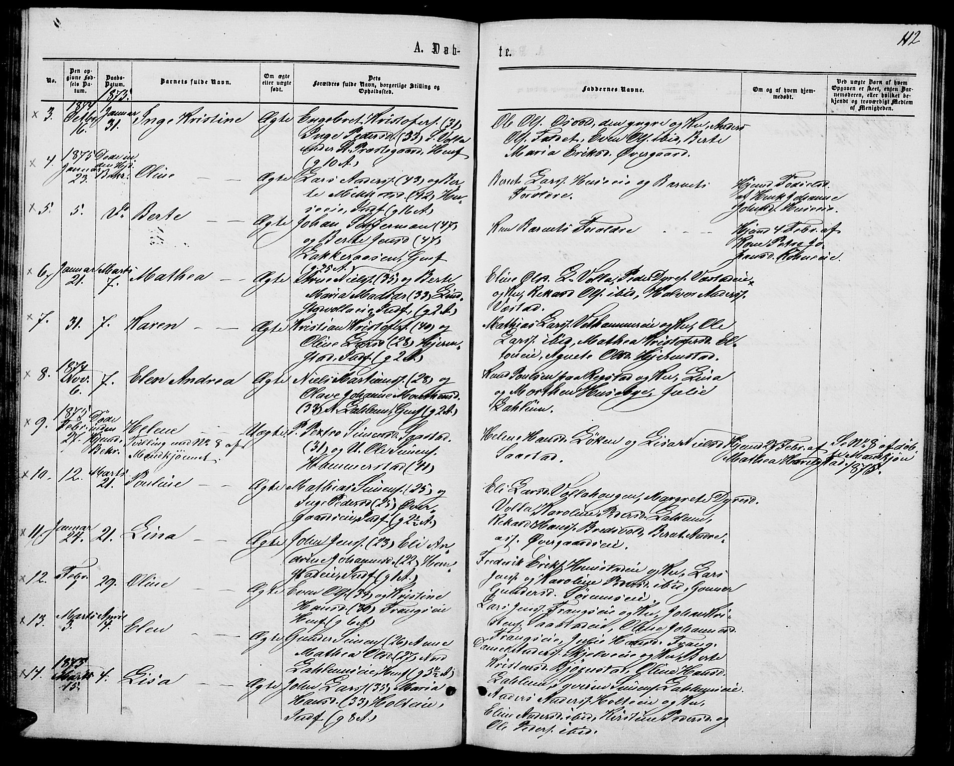 Stange prestekontor, SAH/PREST-002/L/L0006: Parish register (copy) no. 6, 1864-1882, p. 112