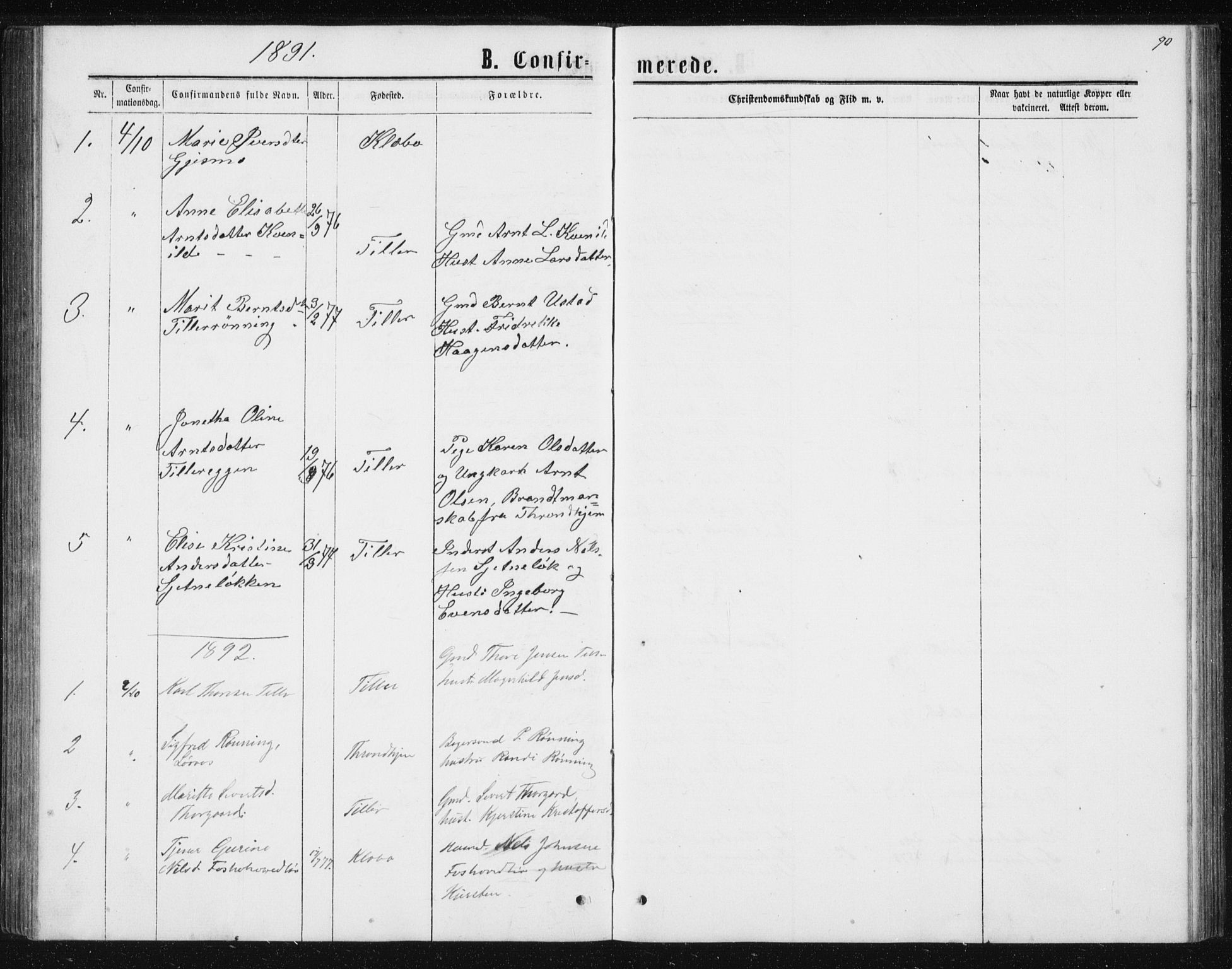 Ministerialprotokoller, klokkerbøker og fødselsregistre - Sør-Trøndelag, SAT/A-1456/621/L0459: Parish register (copy) no. 621C02, 1866-1895, p. 90
