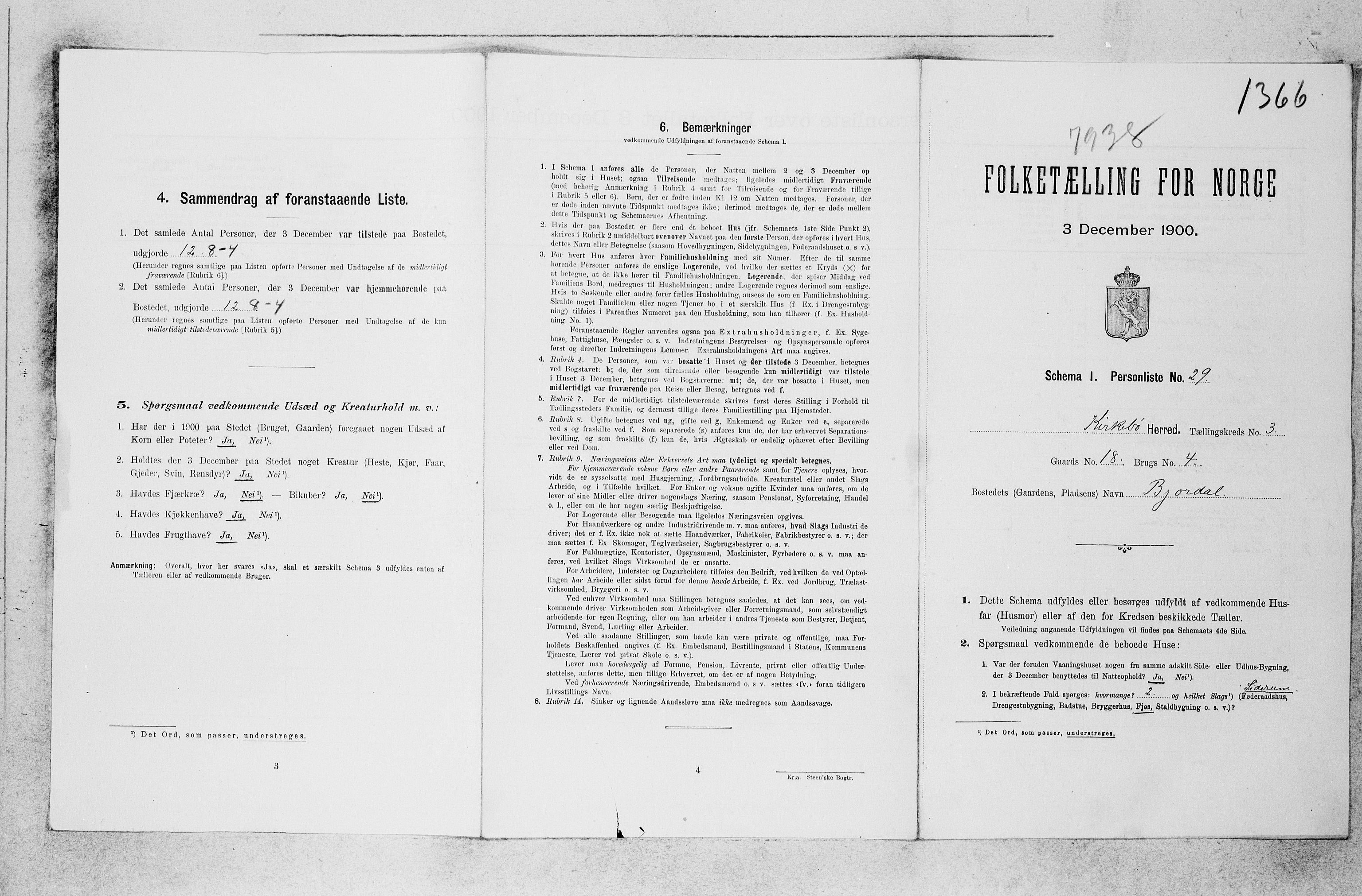 SAB, 1900 census for Kyrkjebø, 1900, p. 22