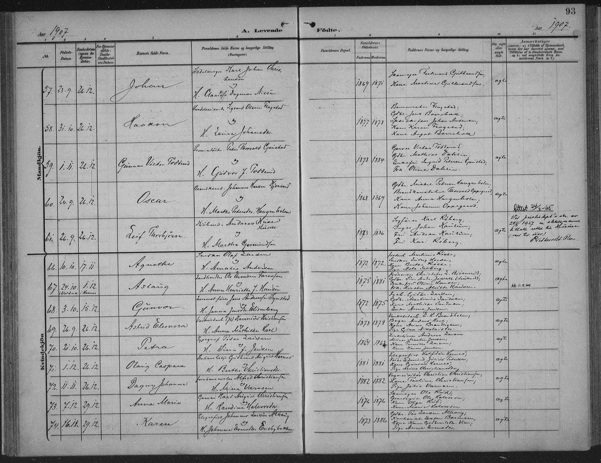 Hamar prestekontor, AV/SAH-DOMPH-002/H/Ha/Haa/L0001: Parish register (official) no. 1, 1900-1914, p. 93