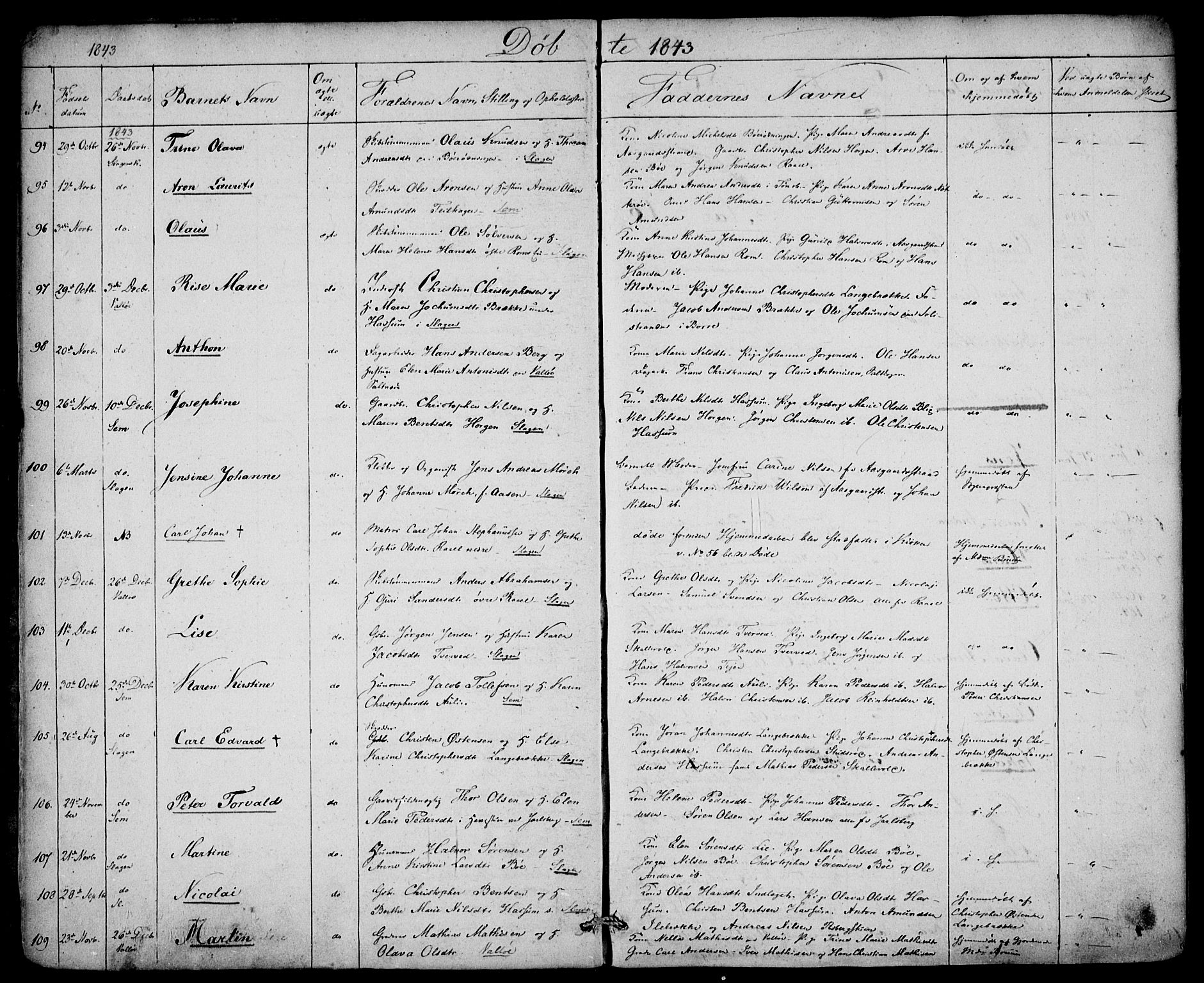 Sem kirkebøker, AV/SAKO-A-5/F/Fa/L0006: Parish register (official) no. I 6, 1843-1855, p. 13-14