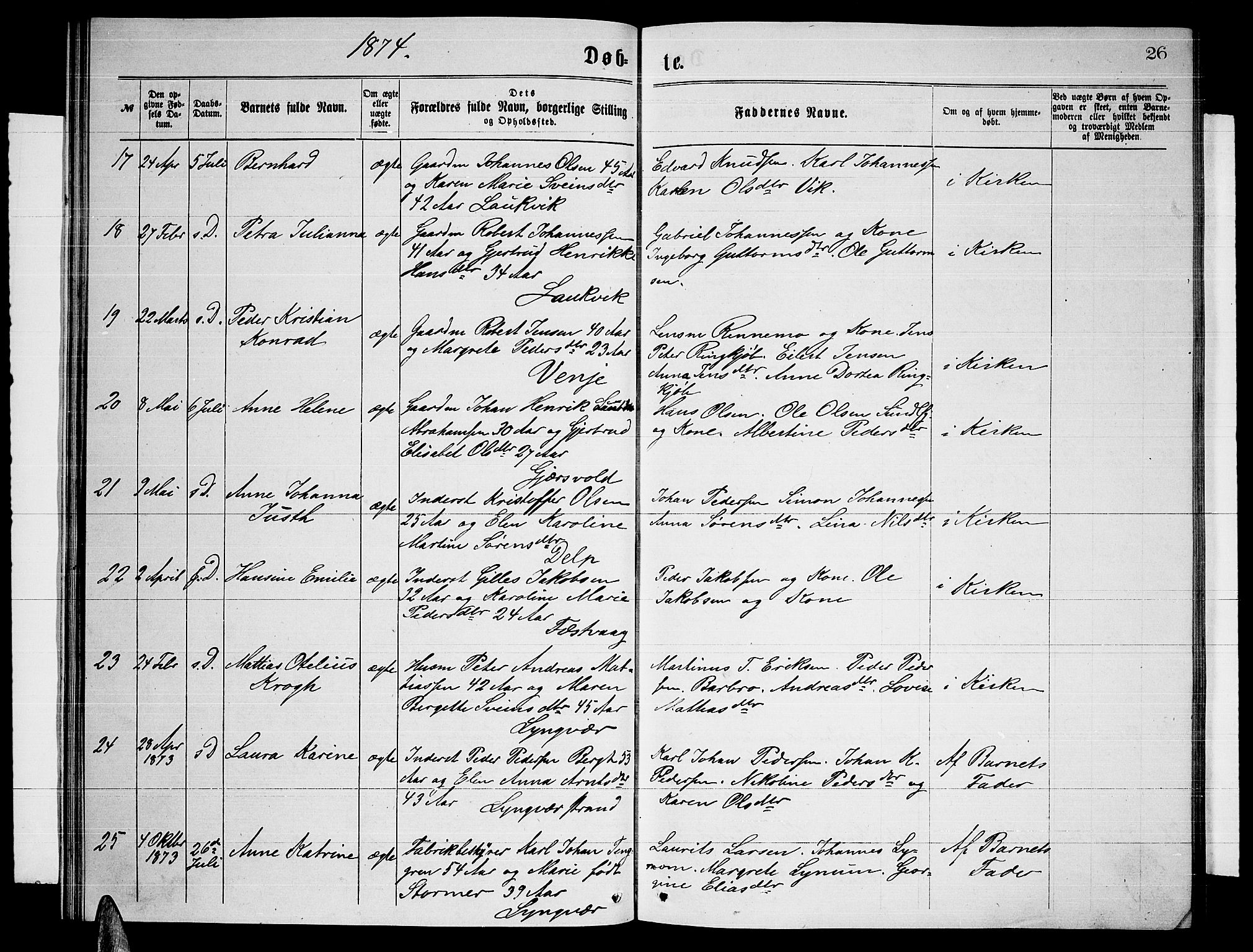 Ministerialprotokoller, klokkerbøker og fødselsregistre - Nordland, AV/SAT-A-1459/876/L1103: Parish register (copy) no. 876C02, 1870-1886, p. 26