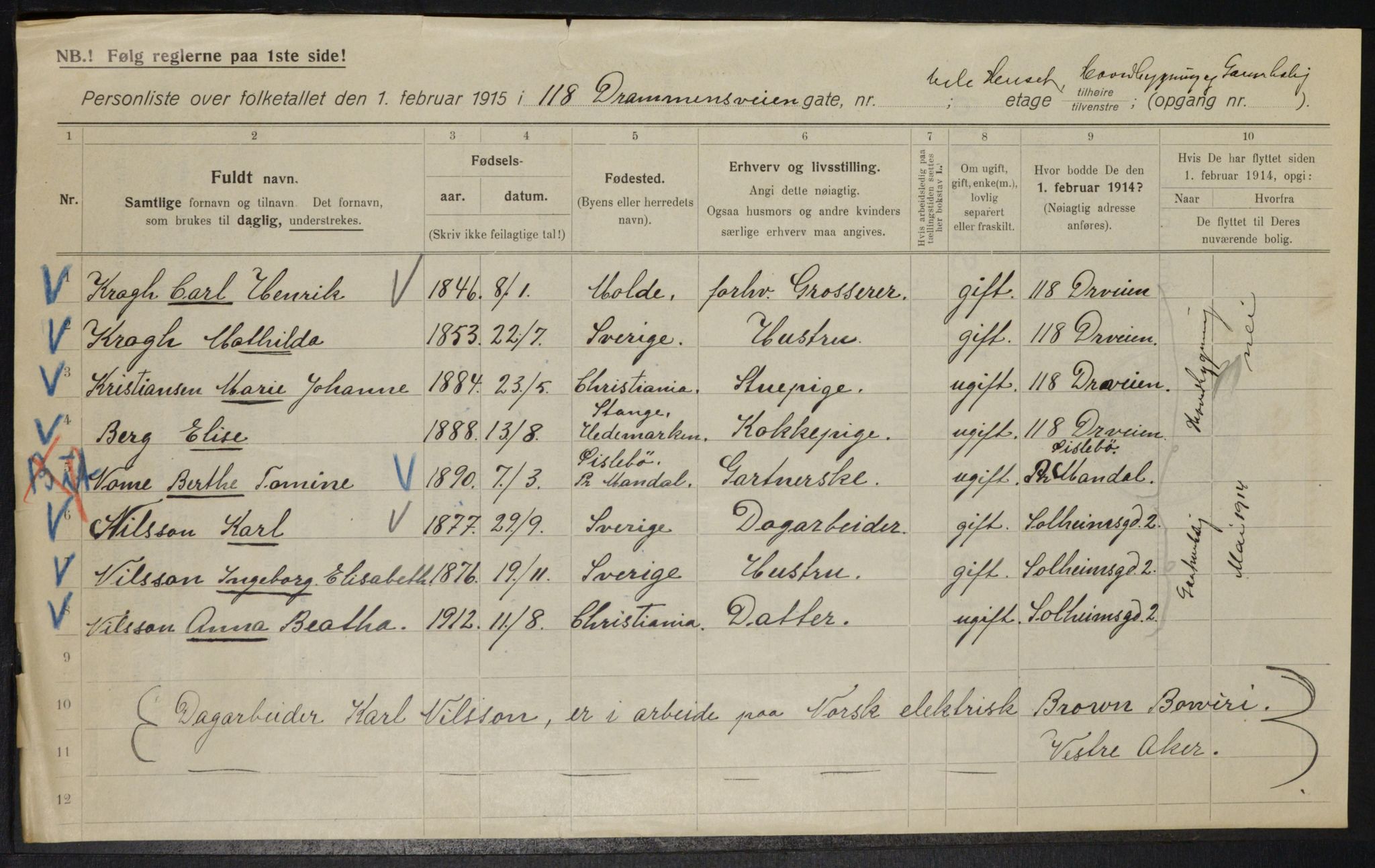 OBA, Municipal Census 1915 for Kristiania, 1915, p. 17120