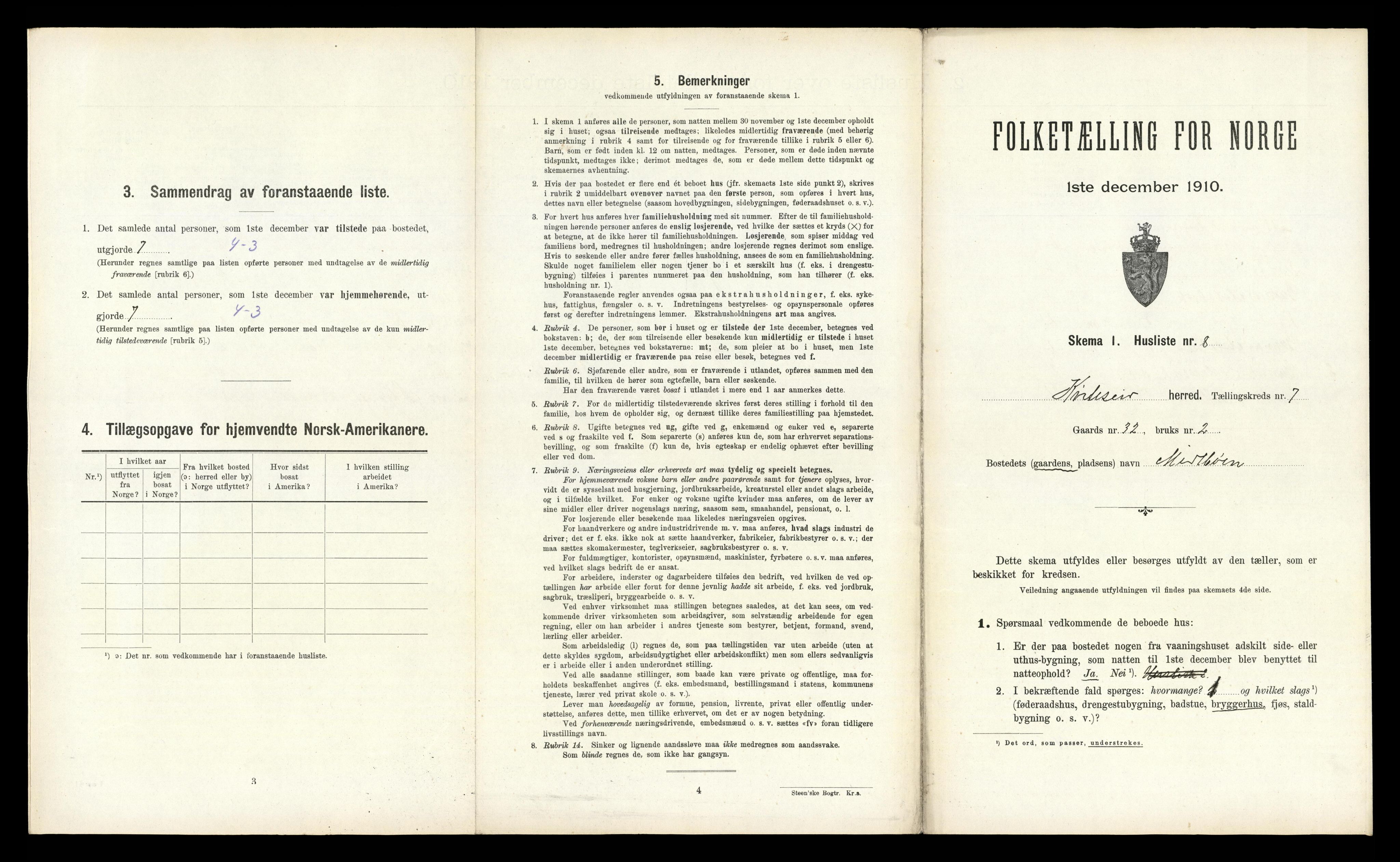 RA, 1910 census for Kviteseid, 1910, p. 654