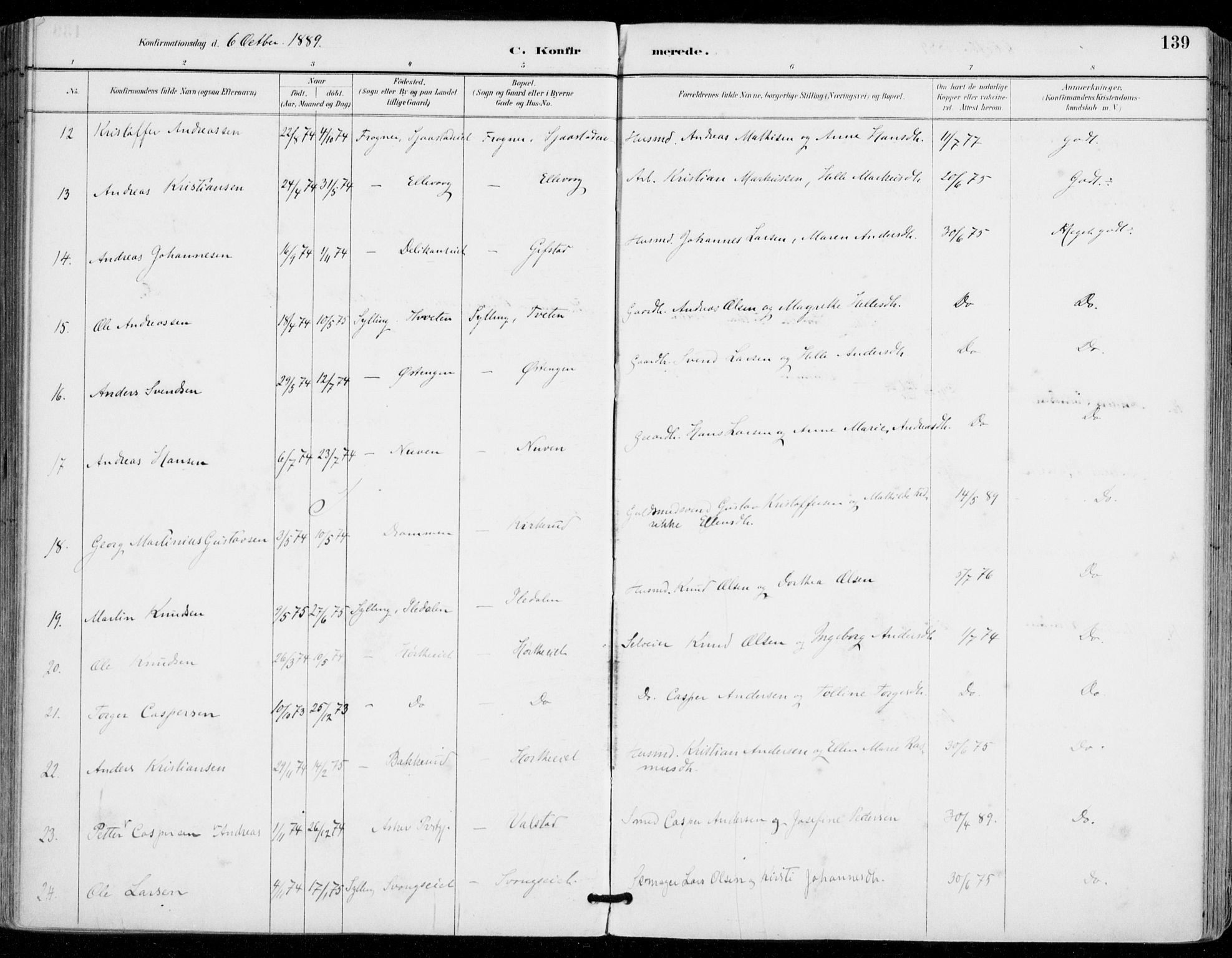 Sylling kirkebøker, AV/SAKO-A-247/F/Fa/L0001: Parish register (official) no. 1, 1883-1910, p. 139