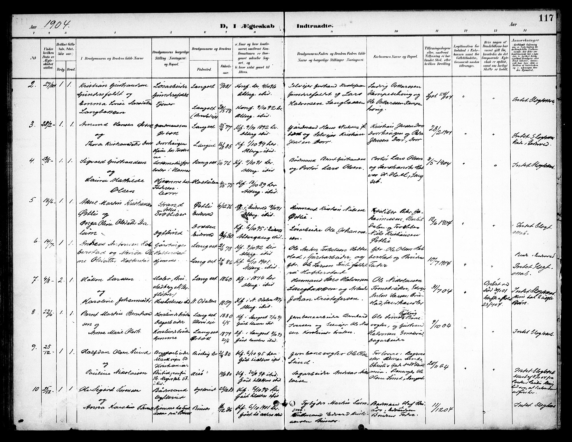 Eidsvoll prestekontor Kirkebøker, SAO/A-10888/F/Fb/L0003: Parish register (official) no. II 3, 1898-1909, p. 117