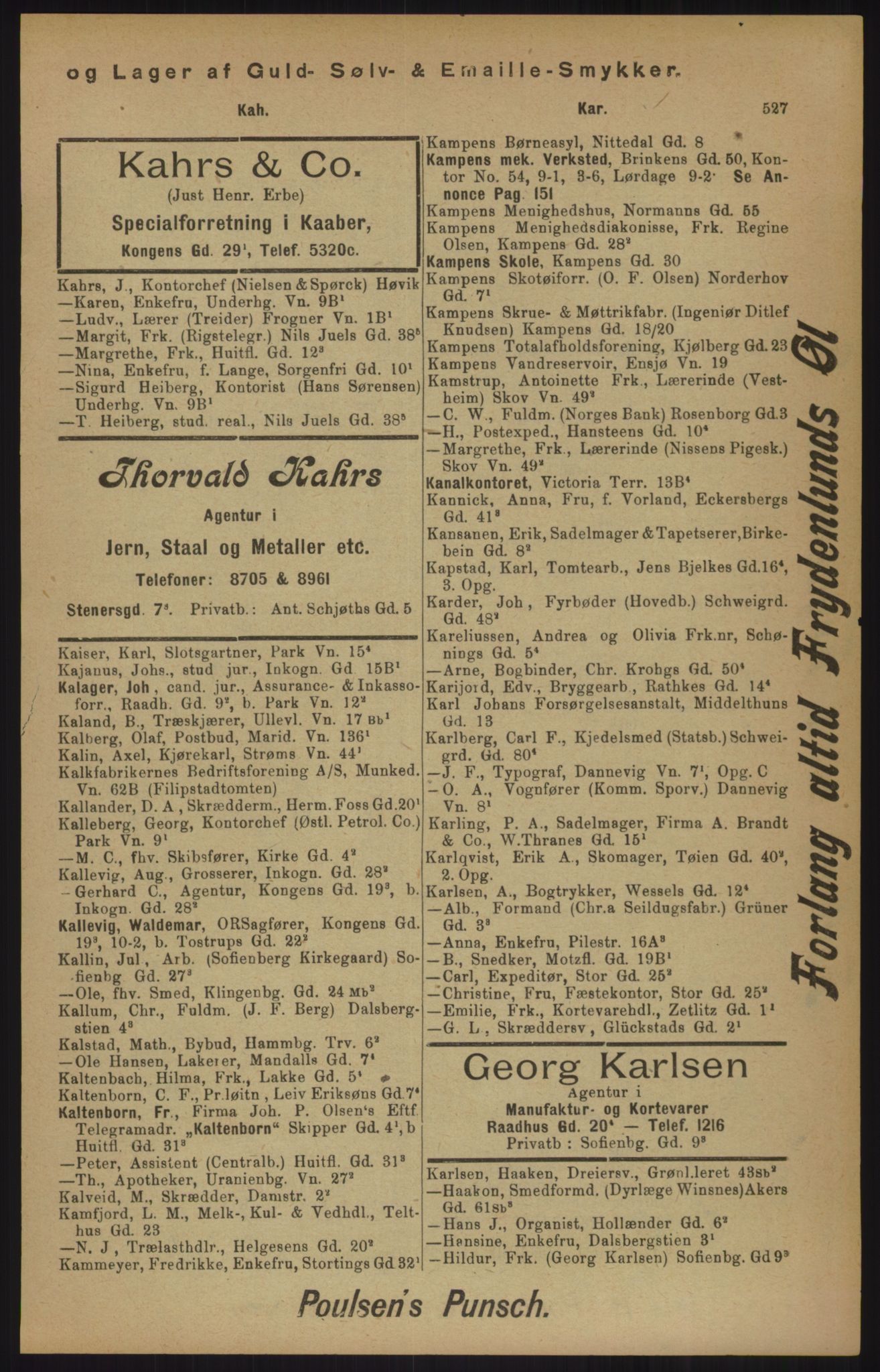 Kristiania/Oslo adressebok, PUBL/-, 1905, p. 527