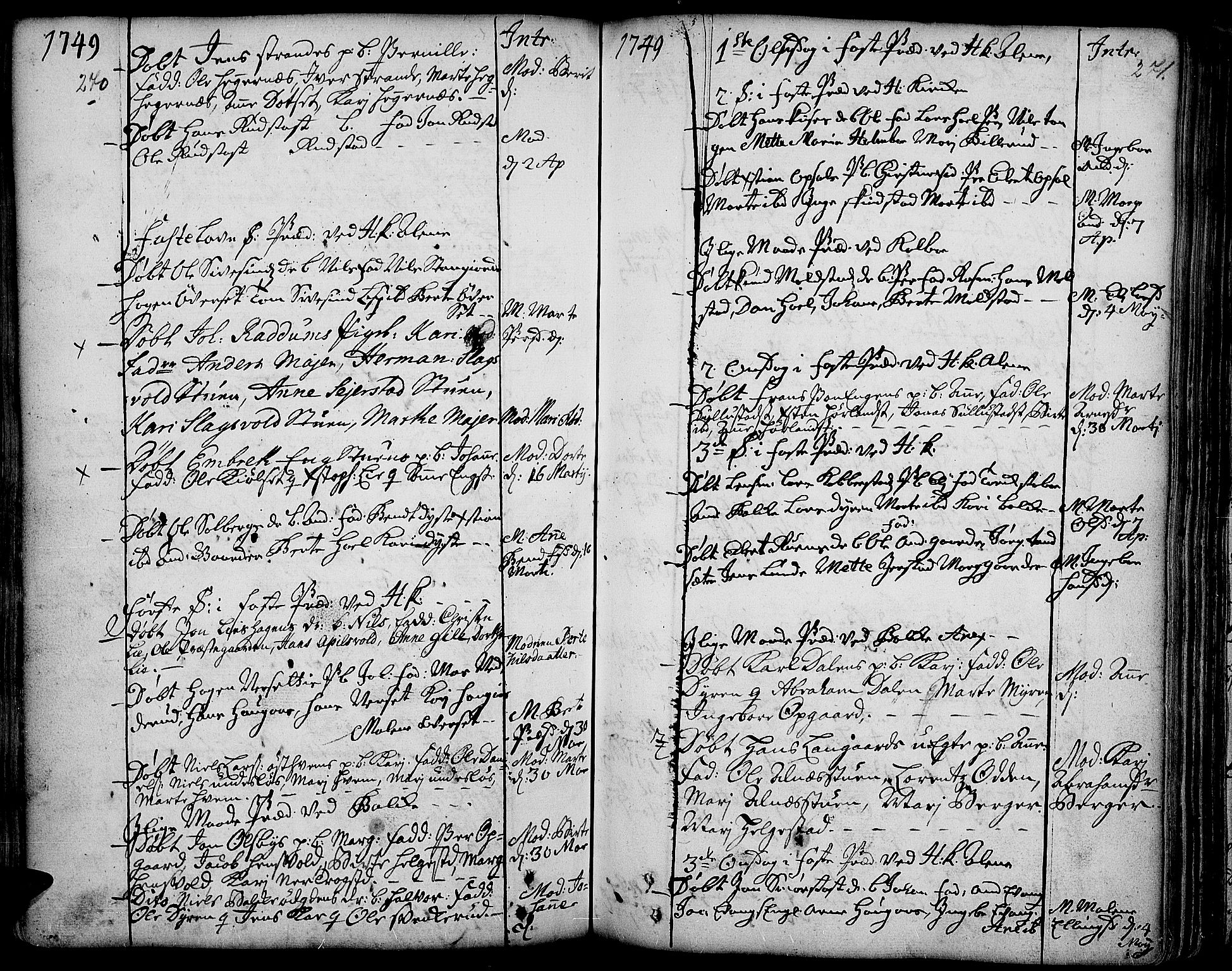 Toten prestekontor, SAH/PREST-102/H/Ha/Haa/L0003: Parish register (official) no. 3, 1734-1751, p. 270-271