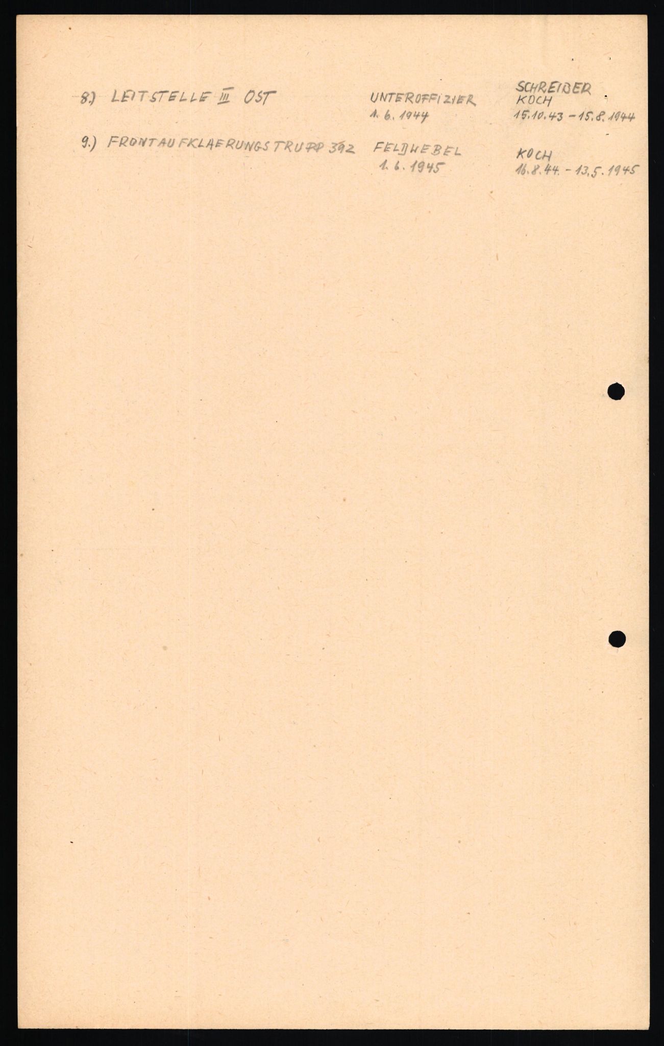 Forsvaret, Forsvarets overkommando II, AV/RA-RAFA-3915/D/Db/L0017: CI Questionaires. Tyske okkupasjonsstyrker i Norge. Tyskere., 1945-1946, p. 409