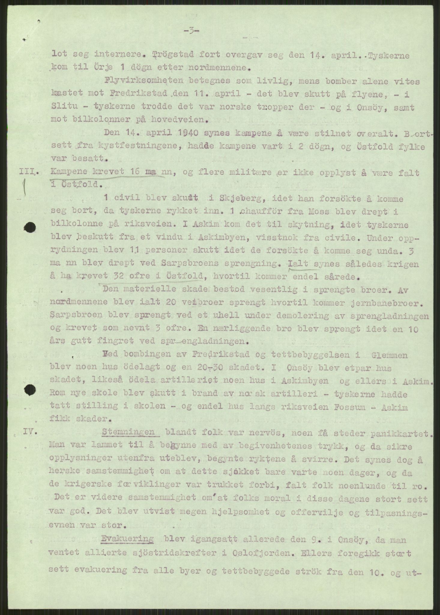 Forsvaret, Forsvarets krigshistoriske avdeling, AV/RA-RAFA-2017/Y/Ya/L0013: II-C-11-31 - Fylkesmenn.  Rapporter om krigsbegivenhetene 1940., 1940, p. 21