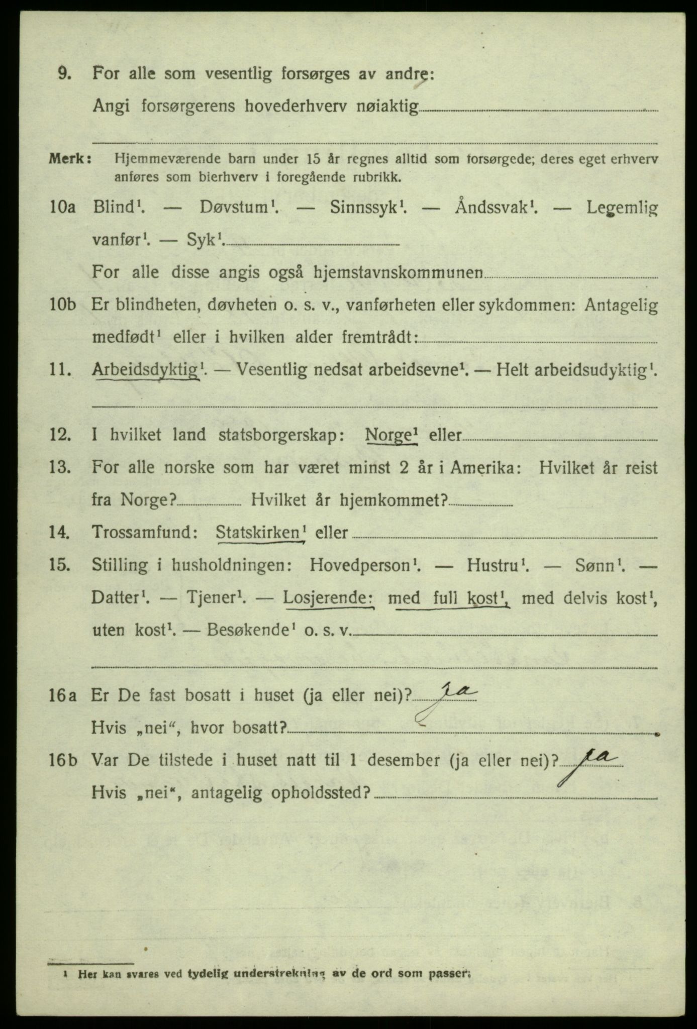 SAB, 1920 census for Bruvik, 1920, p. 1105