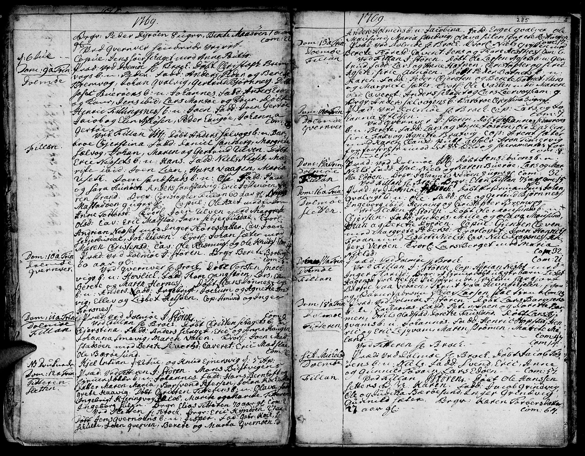 Ministerialprotokoller, klokkerbøker og fødselsregistre - Sør-Trøndelag, SAT/A-1456/634/L0525: Parish register (official) no. 634A01, 1736-1775, p. 285