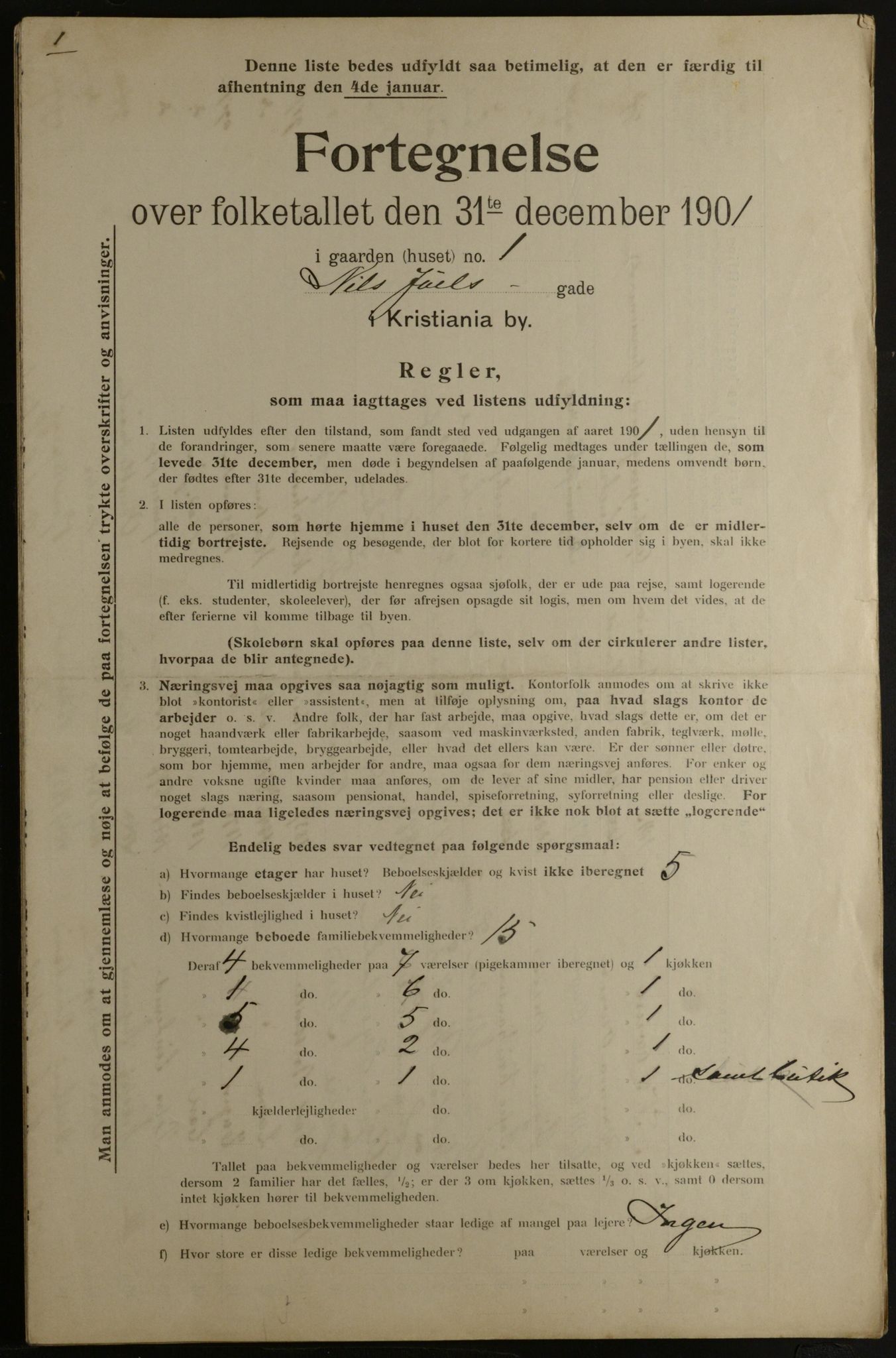 OBA, Municipal Census 1901 for Kristiania, 1901, p. 10762