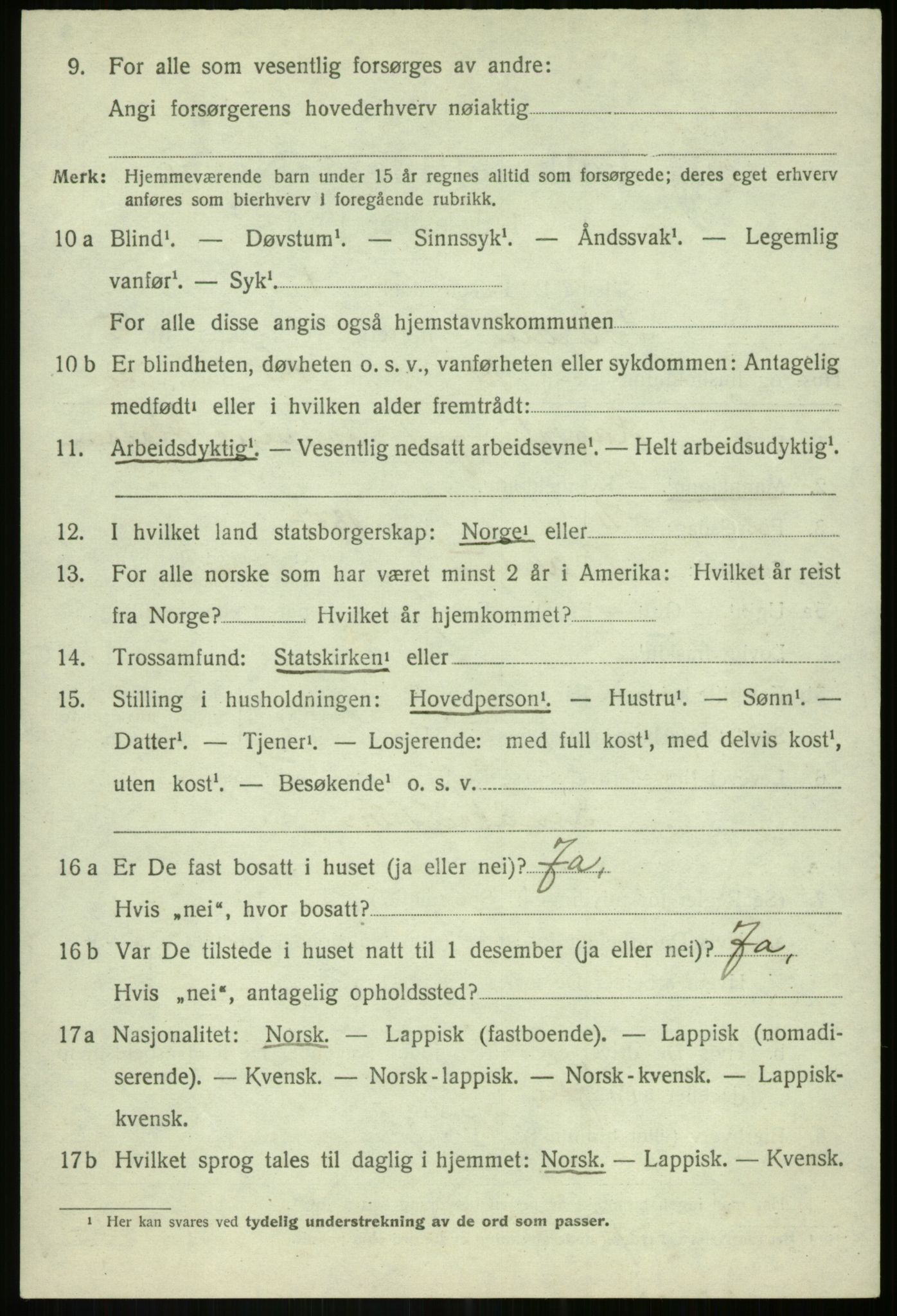 SATØ, 1920 census for Bardu, 1920, p. 2378