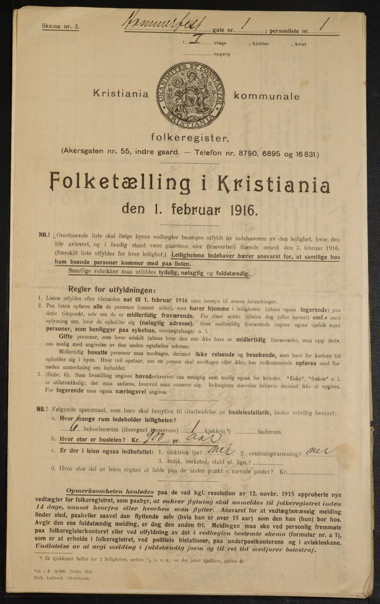 OBA, Municipal Census 1916 for Kristiania, 1916, p. 34800