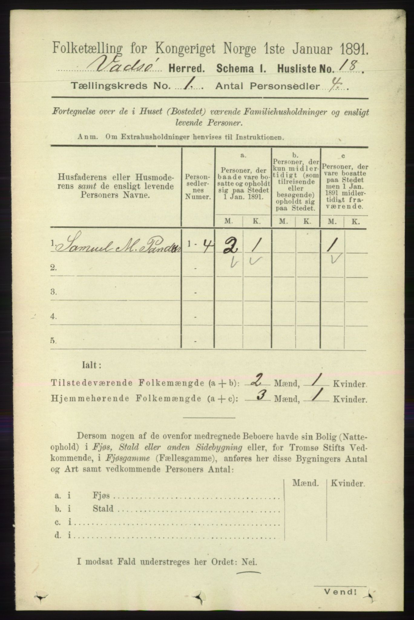 RA, 1891 census for 2029 Vadsø, 1891, p. 31