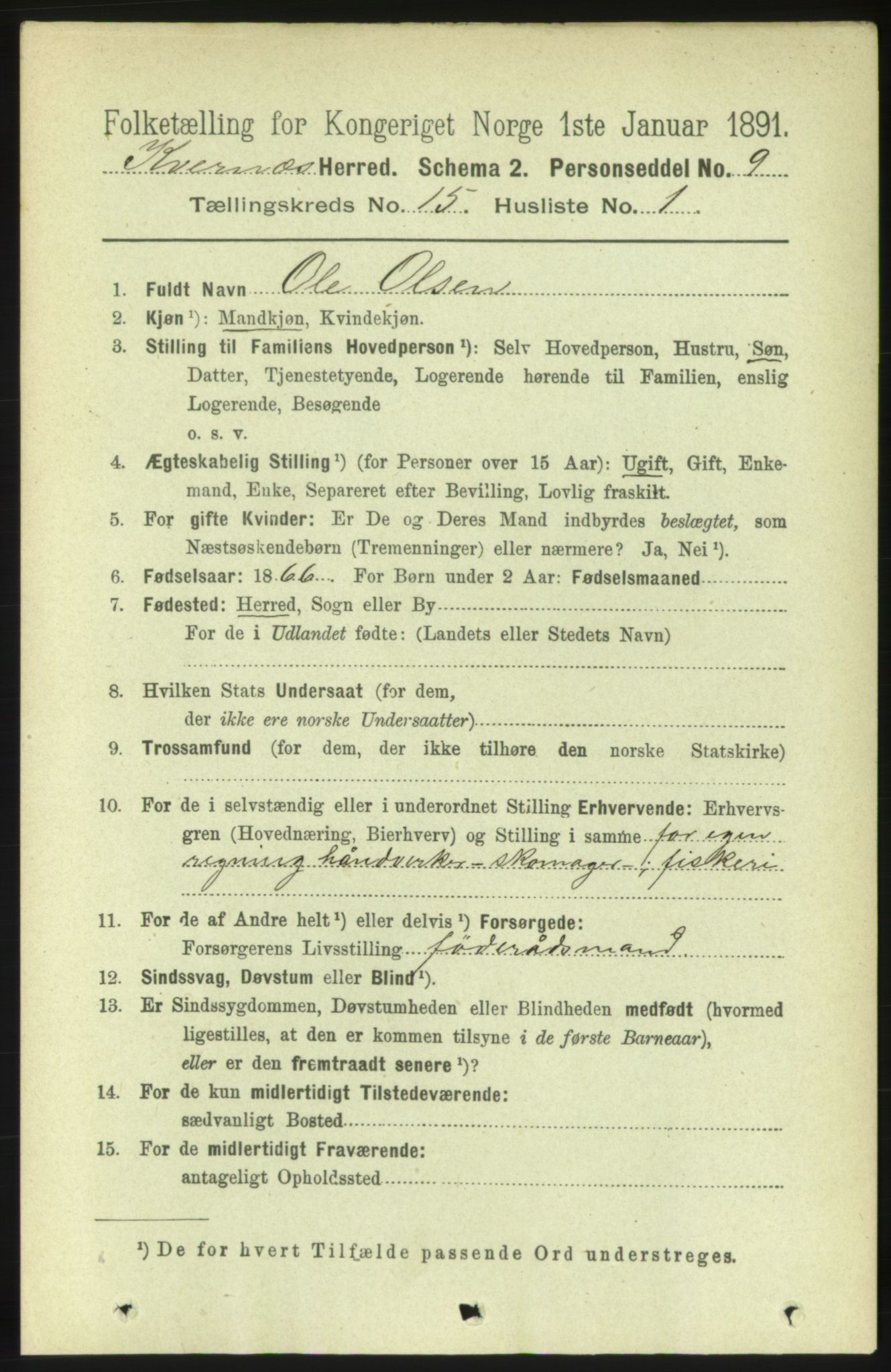 RA, 1891 census for 1553 Kvernes, 1891, p. 5959