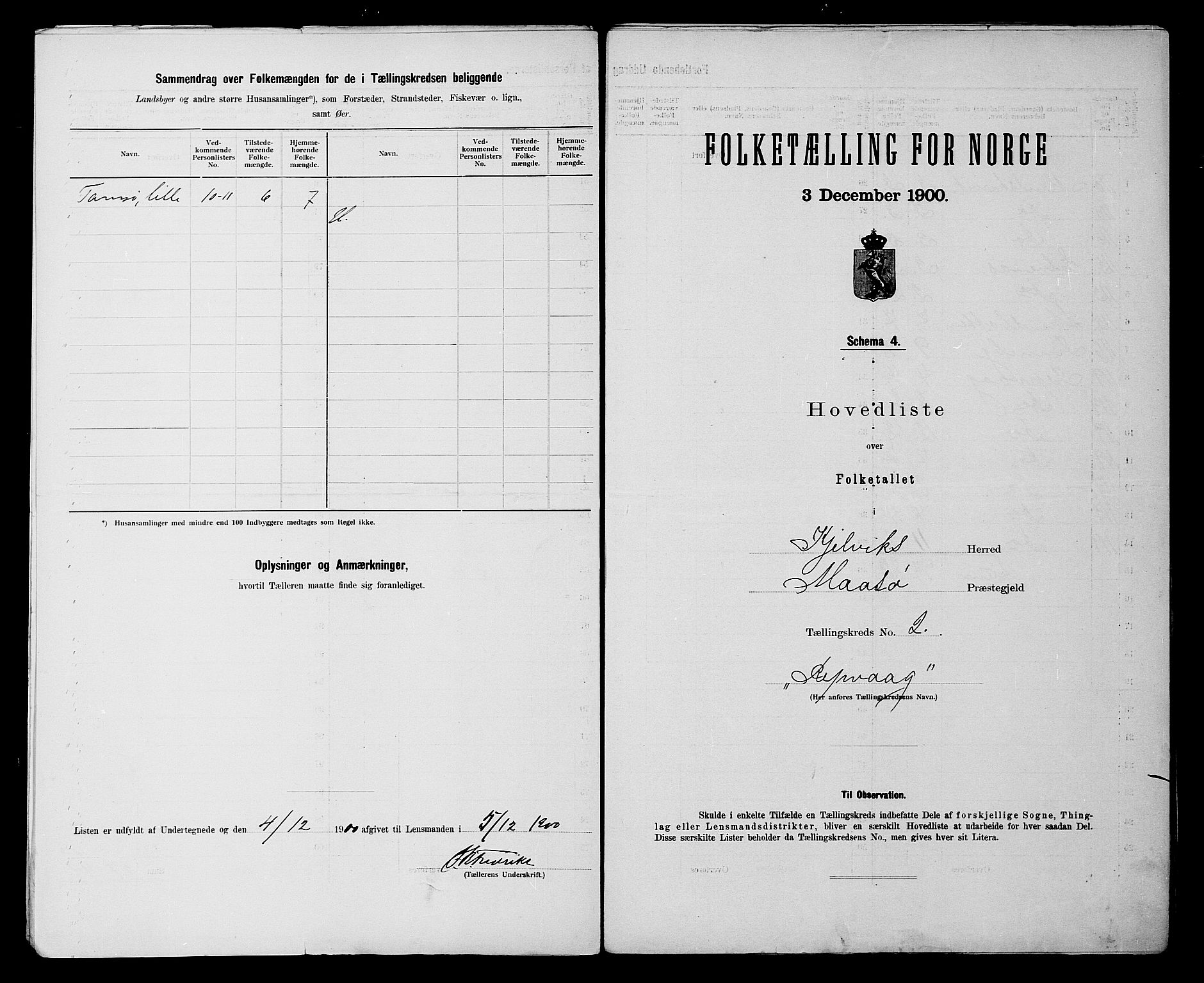 SATØ, 1900 census for Kjelvik, 1900, p. 6