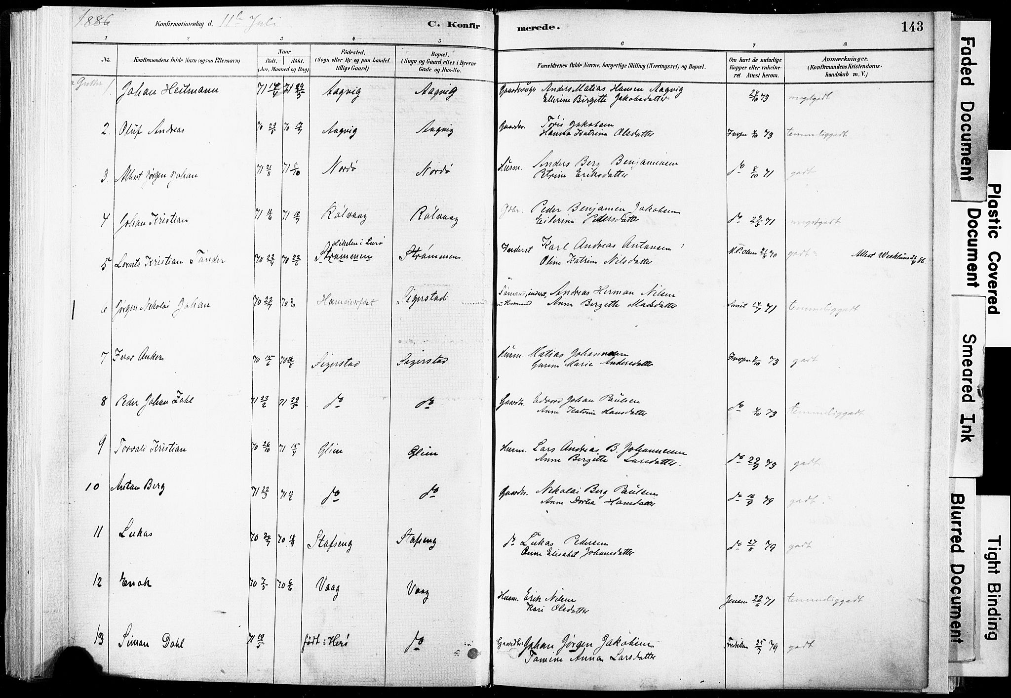 Ministerialprotokoller, klokkerbøker og fødselsregistre - Nordland, SAT/A-1459/835/L0525: Parish register (official) no. 835A03I, 1881-1910, p. 143