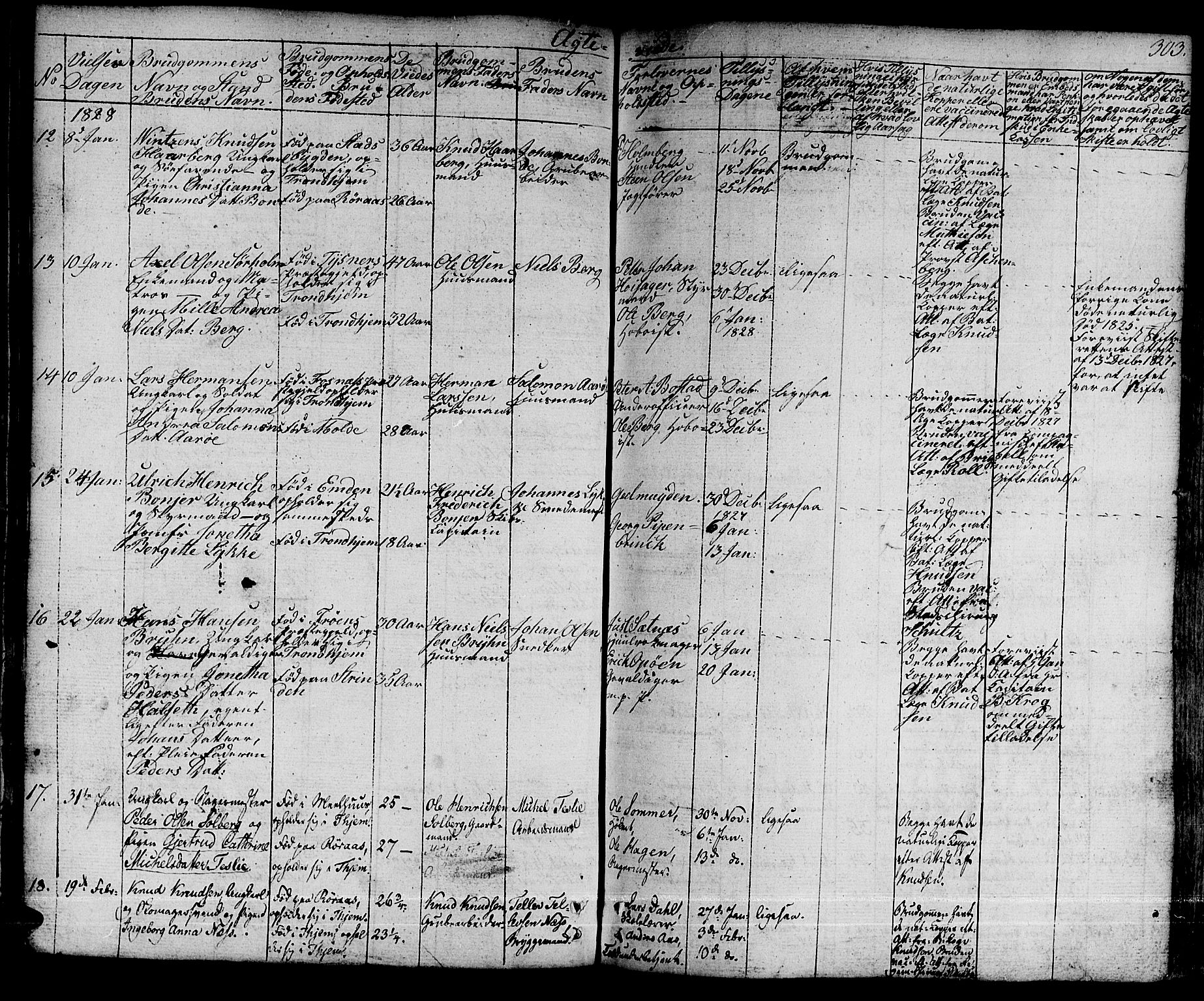 Ministerialprotokoller, klokkerbøker og fødselsregistre - Sør-Trøndelag, SAT/A-1456/601/L0045: Parish register (official) no. 601A13, 1821-1831, p. 303