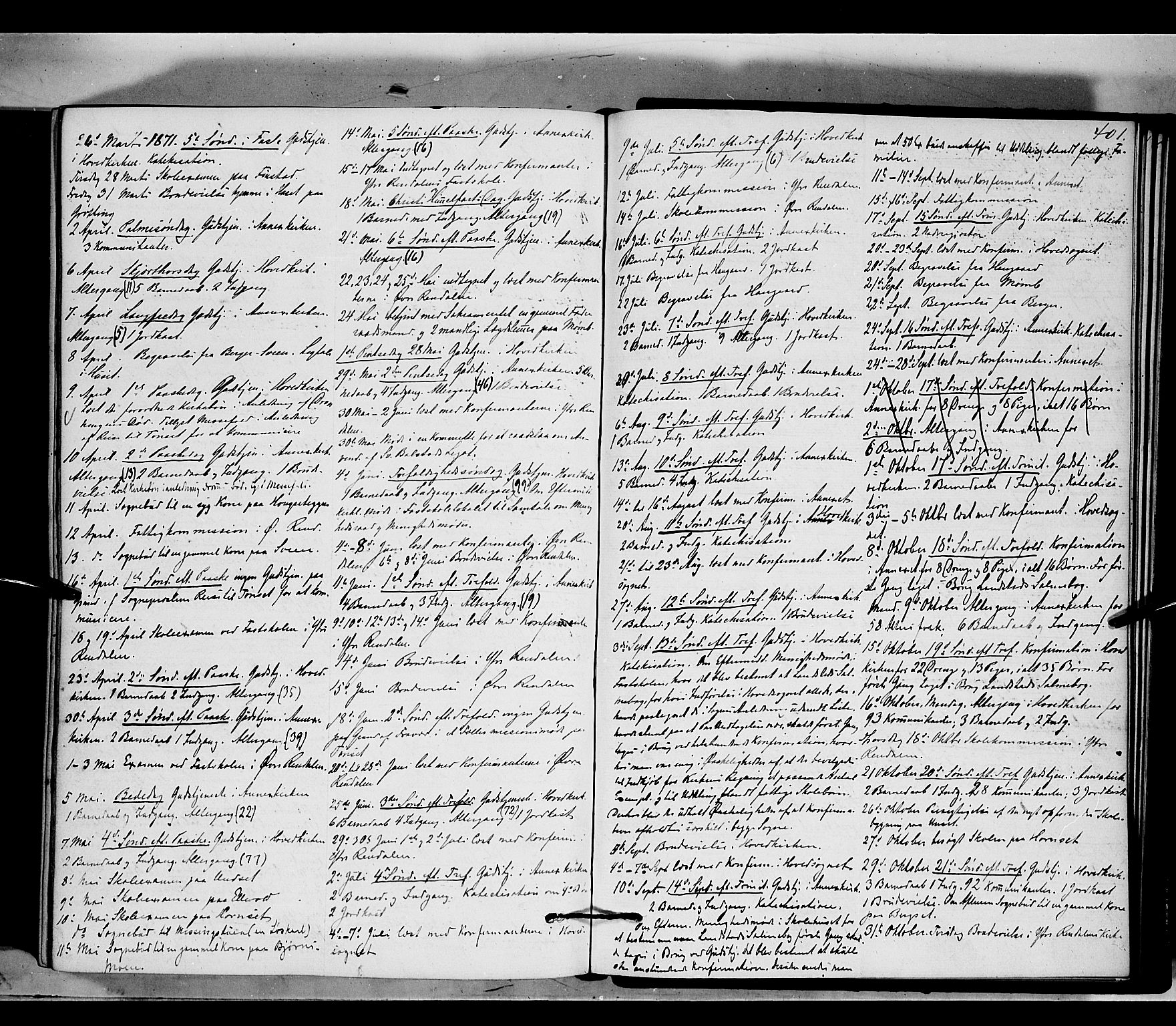 Rendalen prestekontor, AV/SAH-PREST-054/H/Ha/Haa/L0006: Parish register (official) no. 6, 1867-1877, p. 401