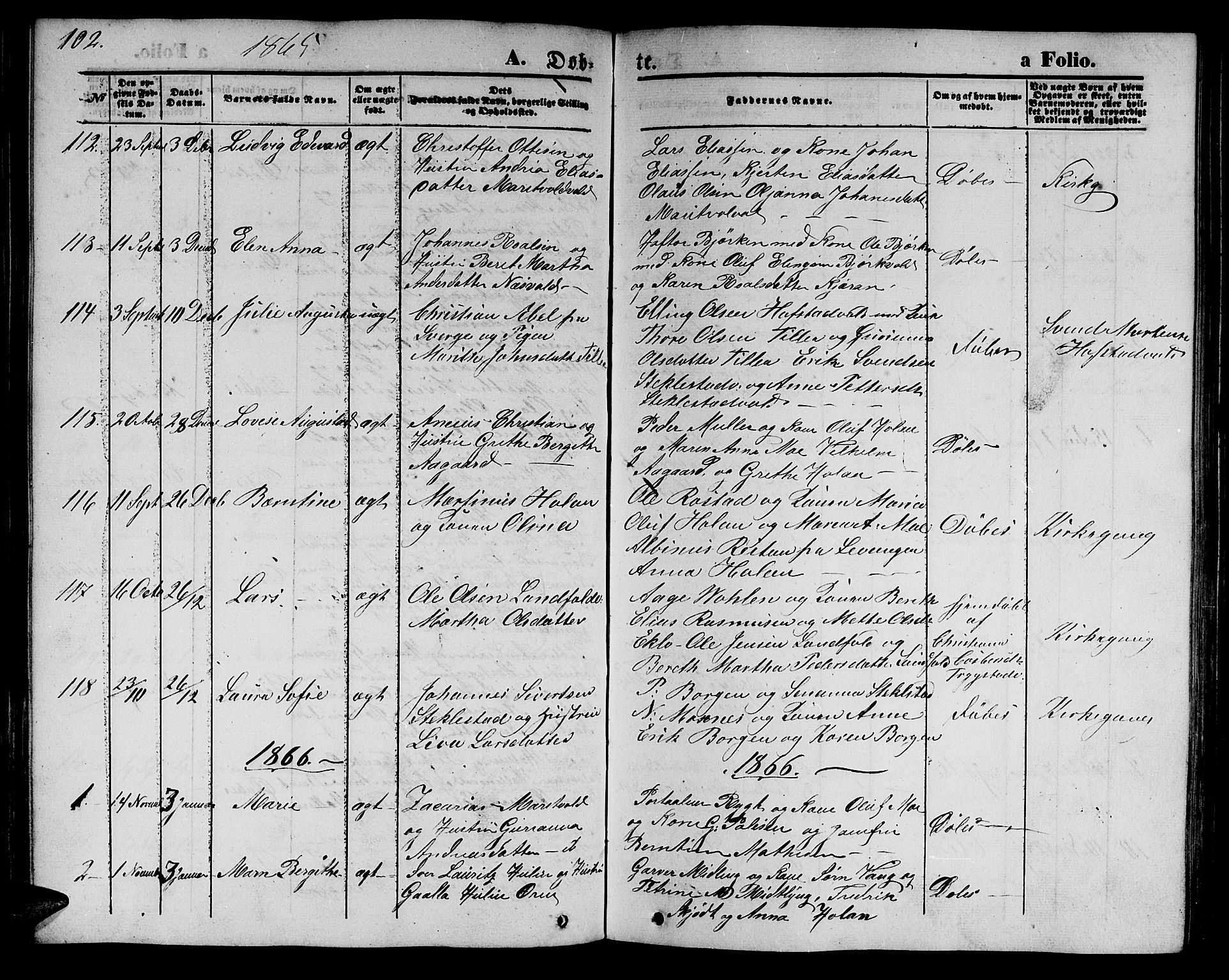 Ministerialprotokoller, klokkerbøker og fødselsregistre - Nord-Trøndelag, SAT/A-1458/723/L0254: Parish register (copy) no. 723C02, 1858-1868, p. 102