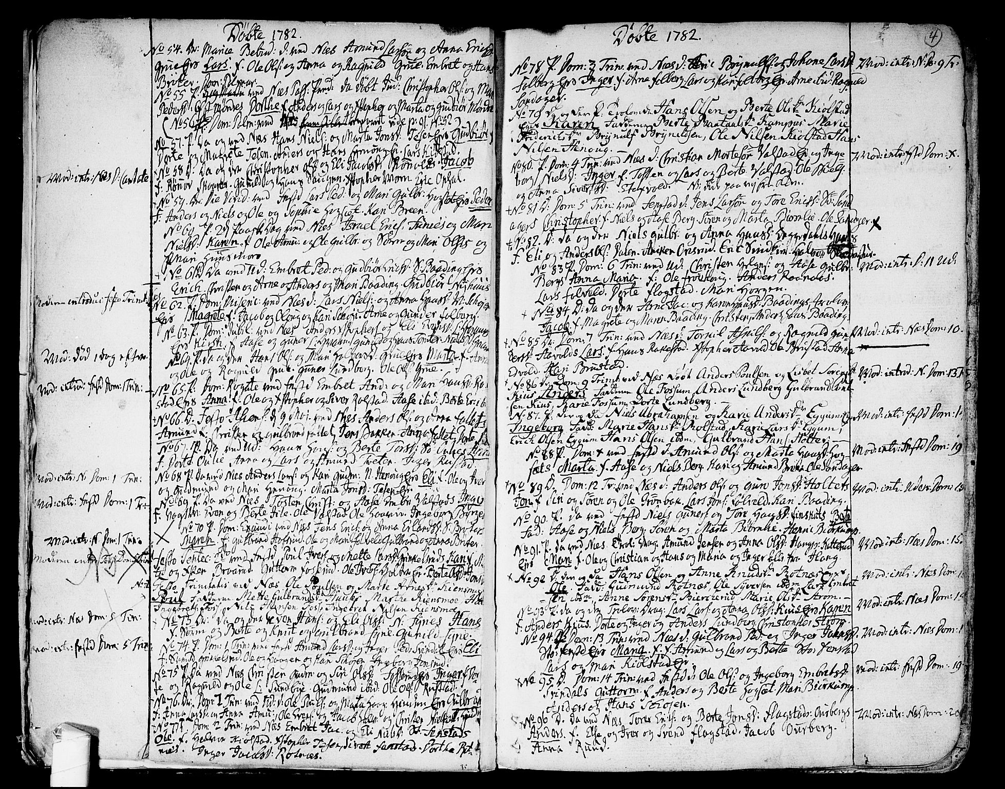 Nes prestekontor Kirkebøker, SAO/A-10410/F/Fa/L0004: Parish register (official) no. I 4, 1781-1816, p. 4