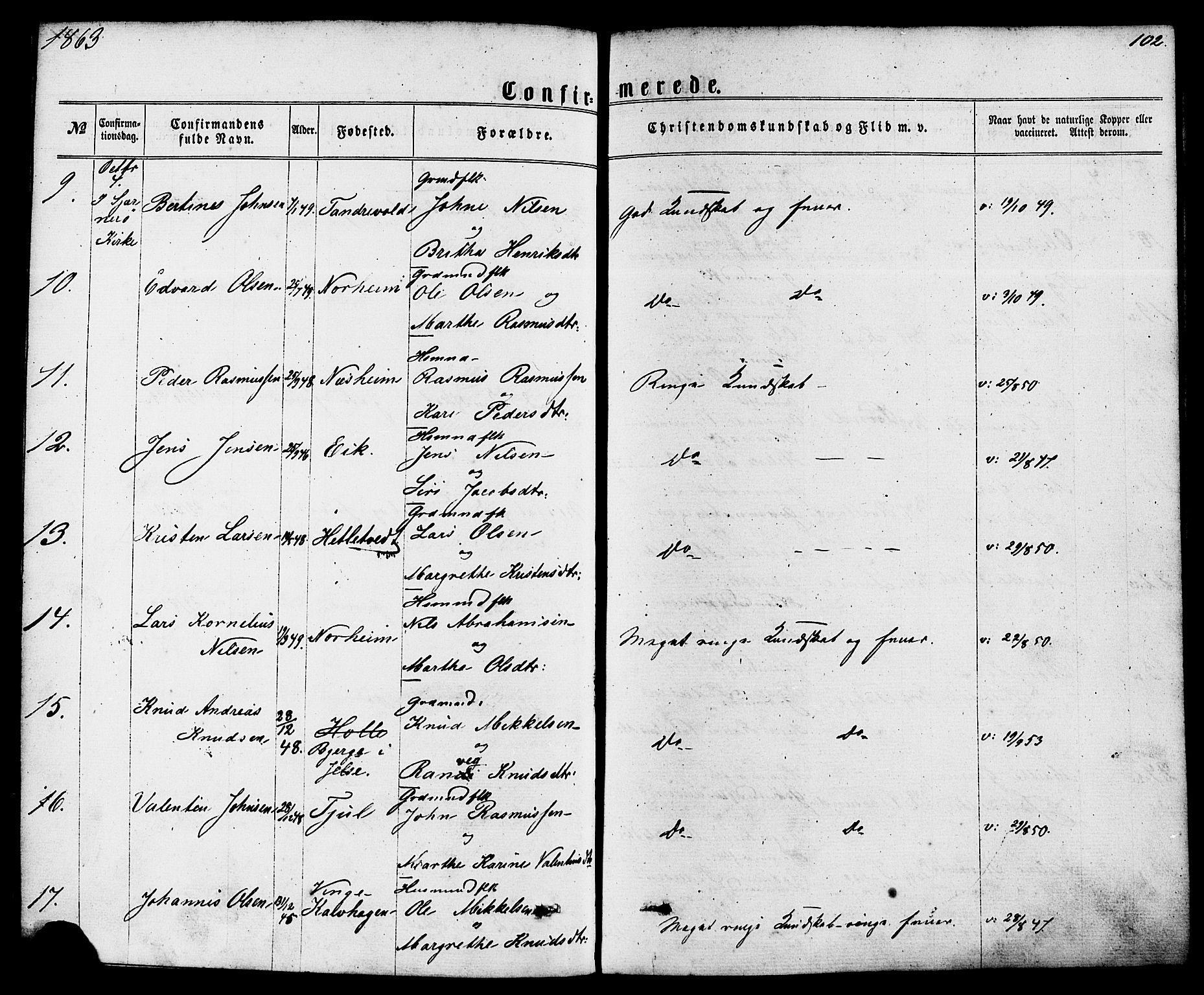 Nedstrand sokneprestkontor, AV/SAST-A-101841/01/IV: Parish register (official) no. A 10, 1861-1887, p. 102