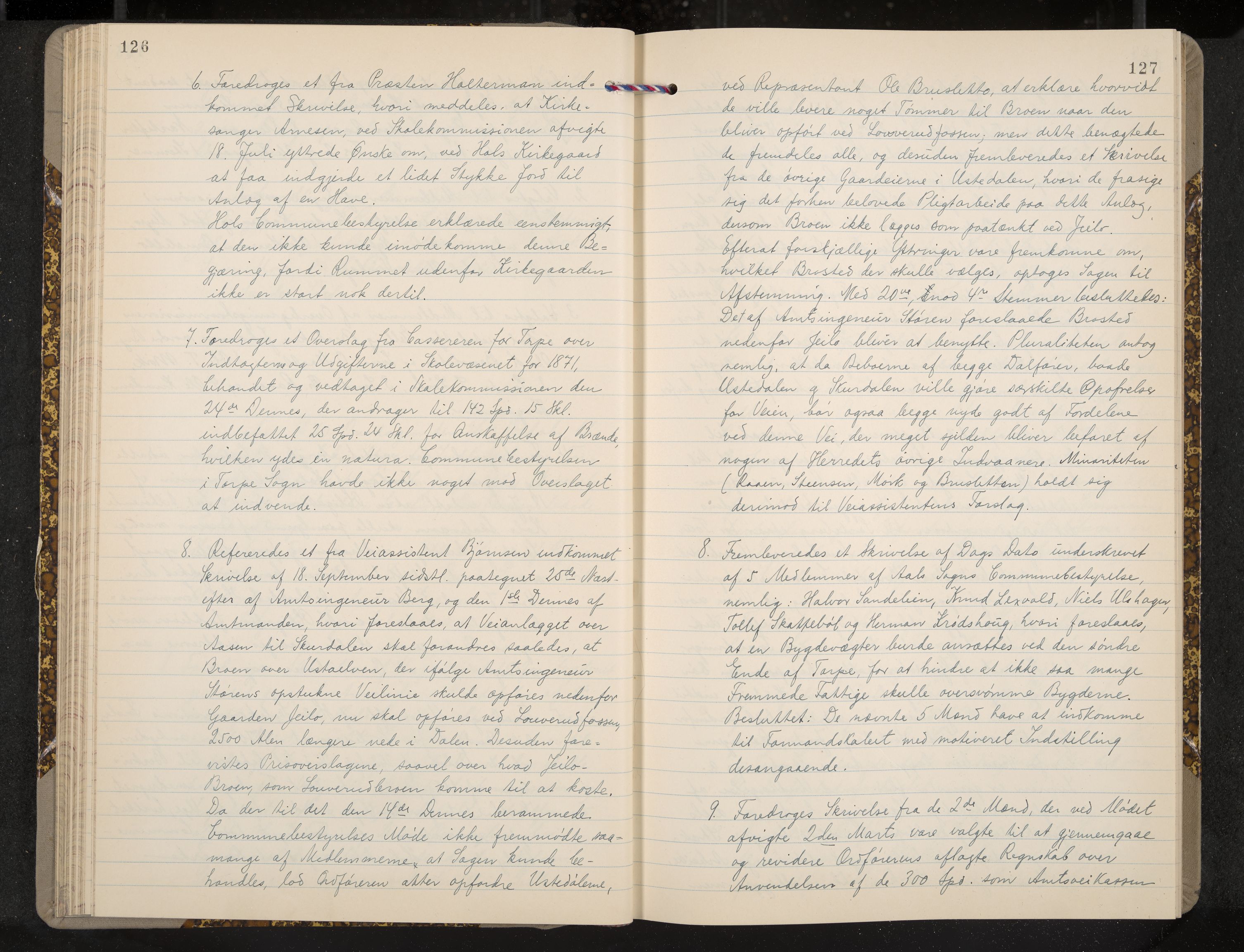 Ål formannskap og sentraladministrasjon, IKAK/0619021/A/Aa/L0003: Utskrift av møtebok, 1864-1880, p. 126-127