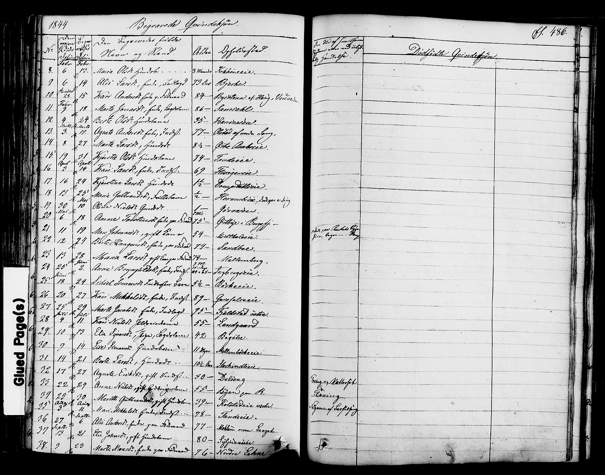 Ringsaker prestekontor, SAH/PREST-014/K/Ka/L0008: Parish register (official) no. 8, 1837-1850, p. 486